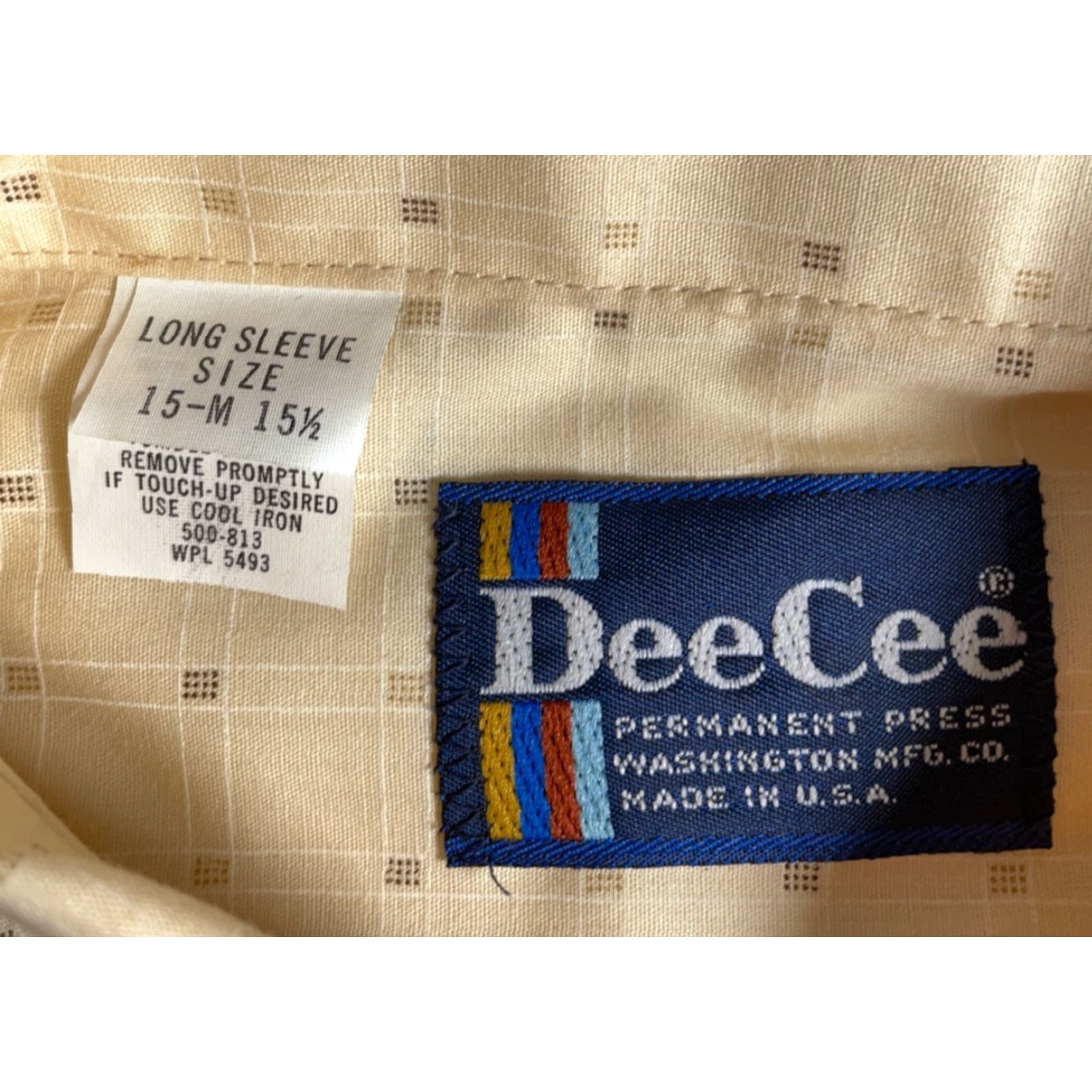 Vintage VINTAGE DeeCee Shirt Men's Medium Cream Check Pattern Lightweight Woven USA Made Size US M / EU 48-50 / 2 - 3 Thumbnail