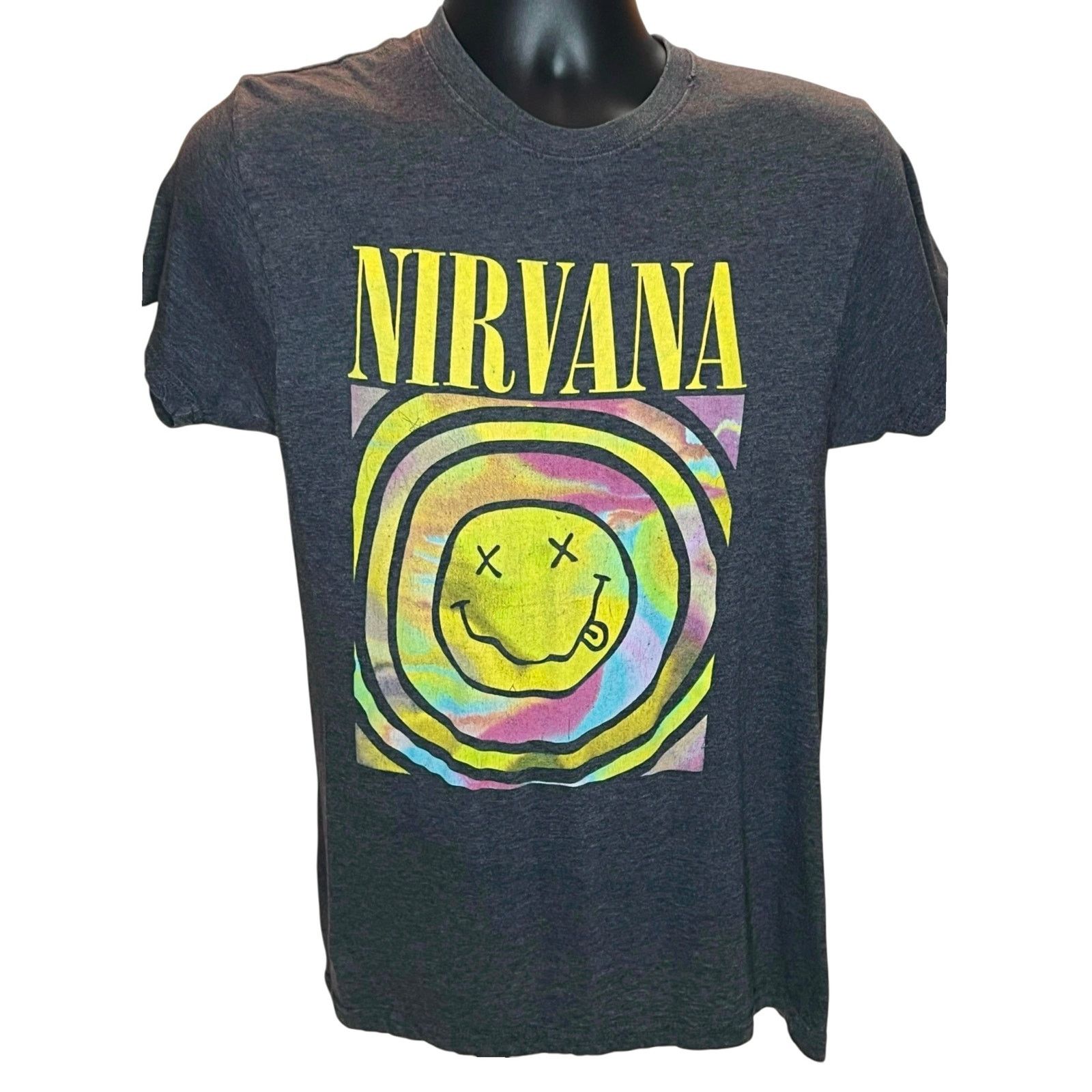 Nirvana Nirvana Gray T-Shirt Small - Smiley Face Psychedelic Tie-Dye Size US S / EU 44-46 / 1 - 1 Thumbnail