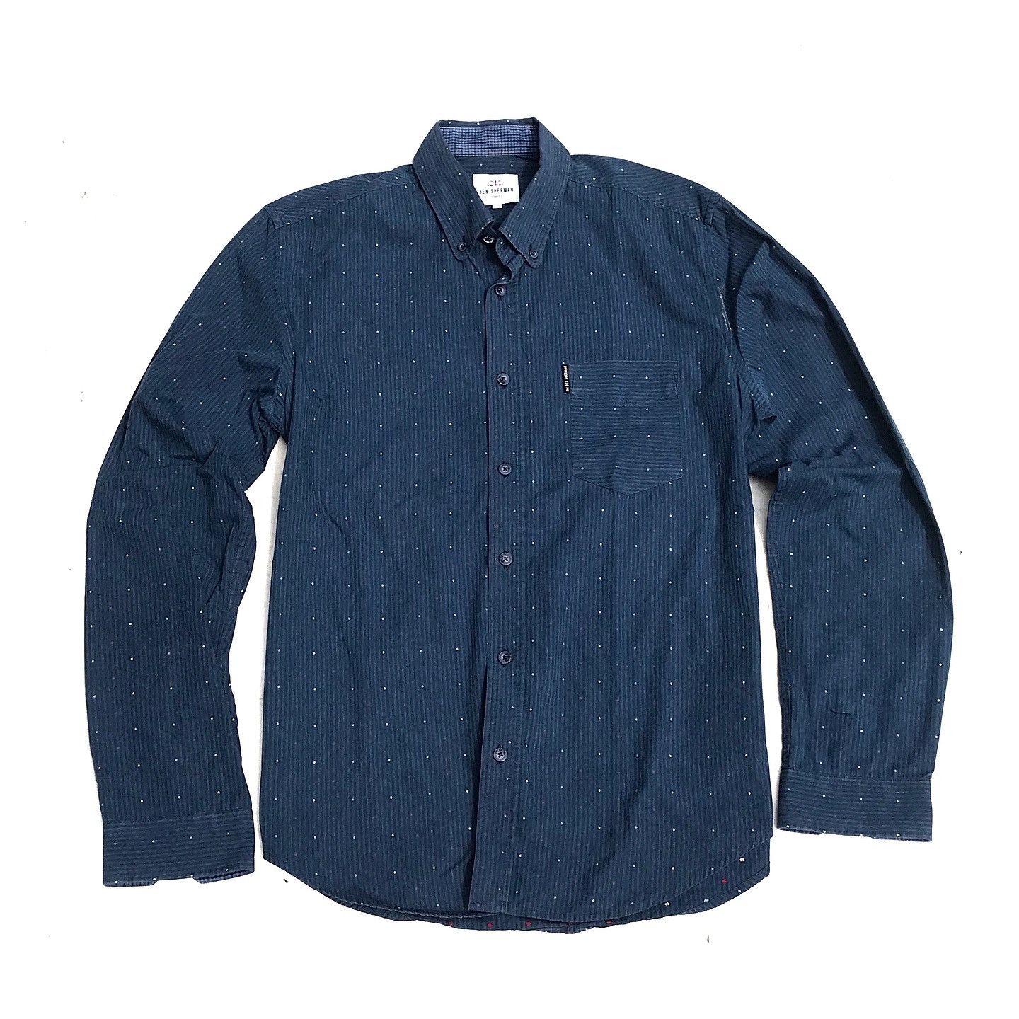 Ben Sherman Ben Sherman button down shirt navy blue polkadot stripe Size US S / EU 44-46 / 1 - 1 Thumbnail