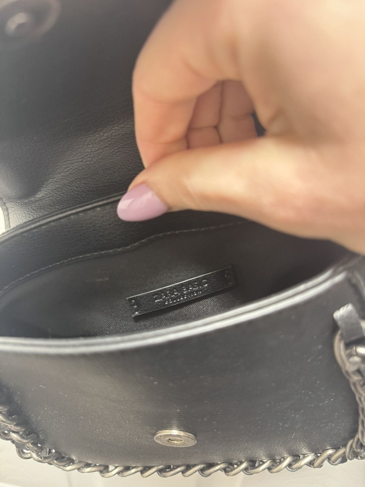 Zara Zara Basic Leather Purse Chain Bag Avant Garde Size ONE SIZE - 3 Thumbnail