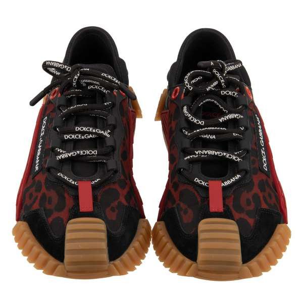 Dolce & Gabbana o1y0925 Logo Low-Top Sneakers in Red/Black Size US 5 / IT 35 - 5 Thumbnail
