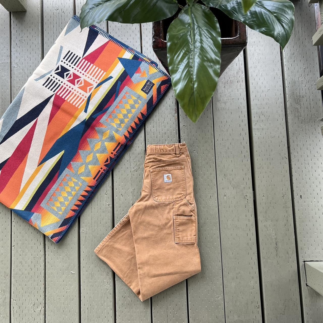 Carhartt Vintage Y2K kids carhartt brown work wear carpenter pants Size 22" - 1 Thumbnail