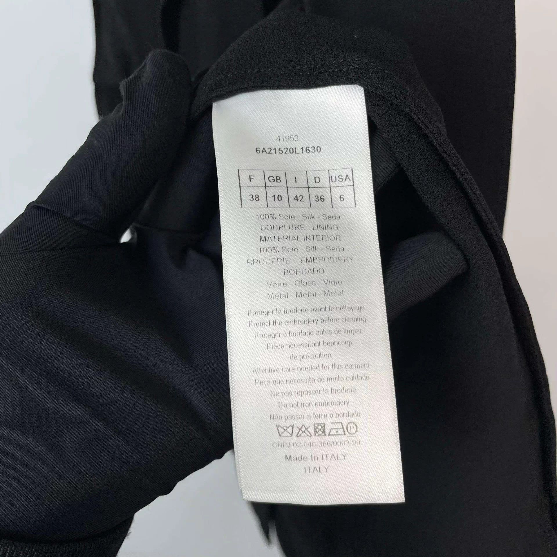 Dior Dior Silk Black Top 38 Size S / US 4 / IT 40 - 3 Thumbnail