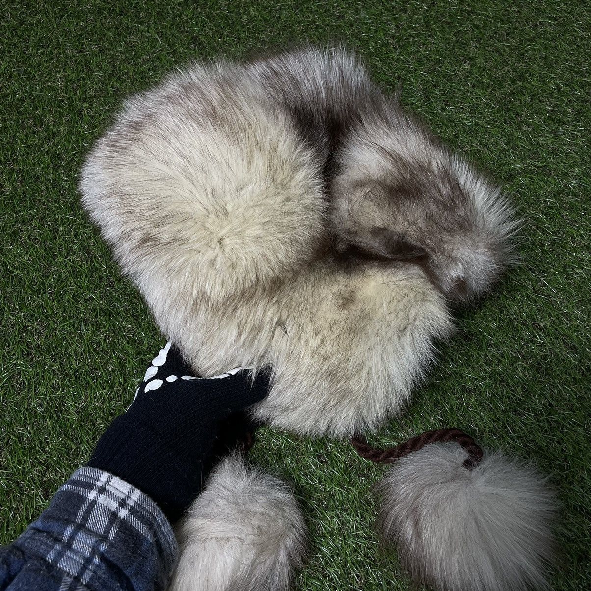 Vintage Vintage Y2K Fuzzy Beanie Alt Punk Aesthetic Cream Baggy OS Size ONE SIZE - 4 Thumbnail