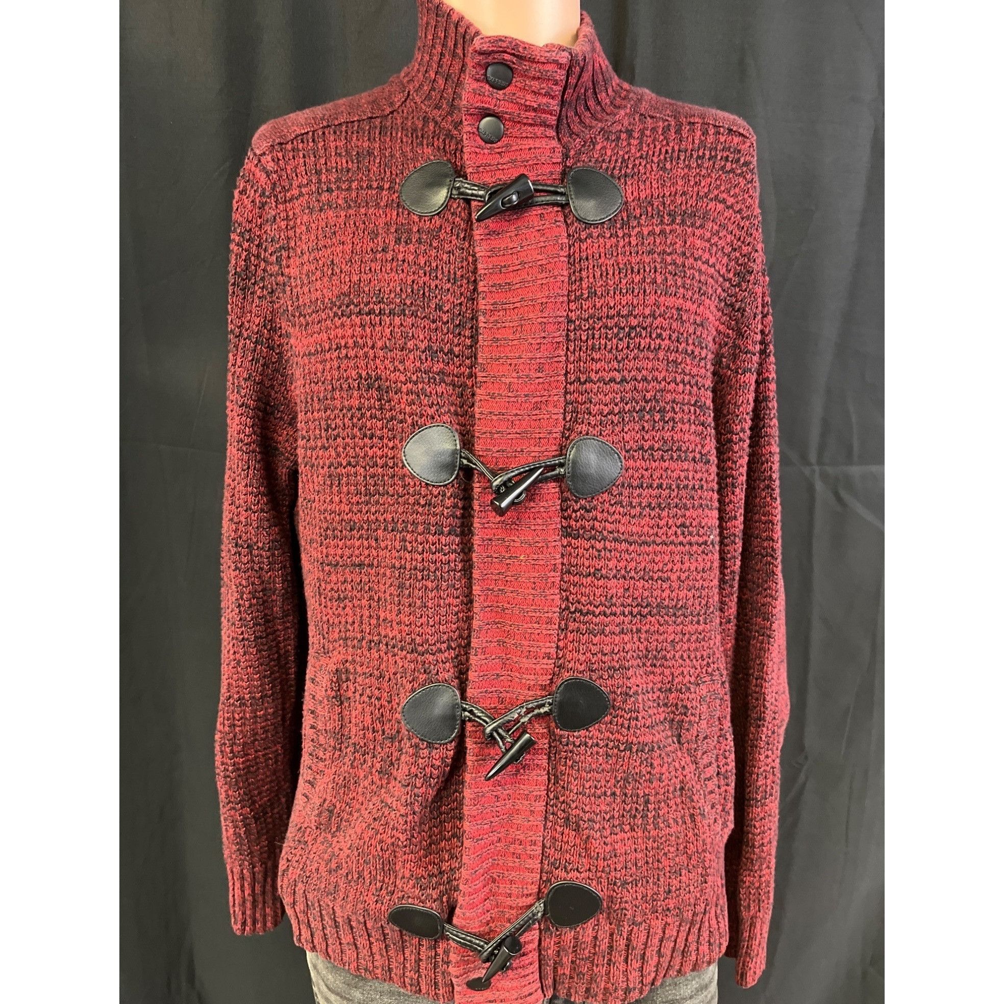 Express Express Men's Red Sweater/Knitted/Zip Up Sized M SKU 4097 Size US M / EU 48-50 / 2 - 1 Thumbnail