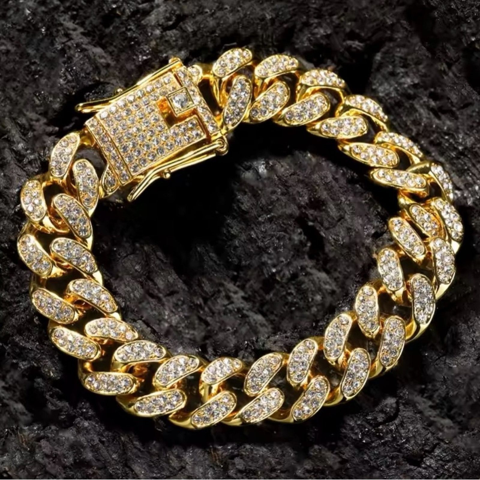 Other Miami Cuban Mens 13mm Iced Out Bracelet 8” Size ONE SIZE - 3 Thumbnail