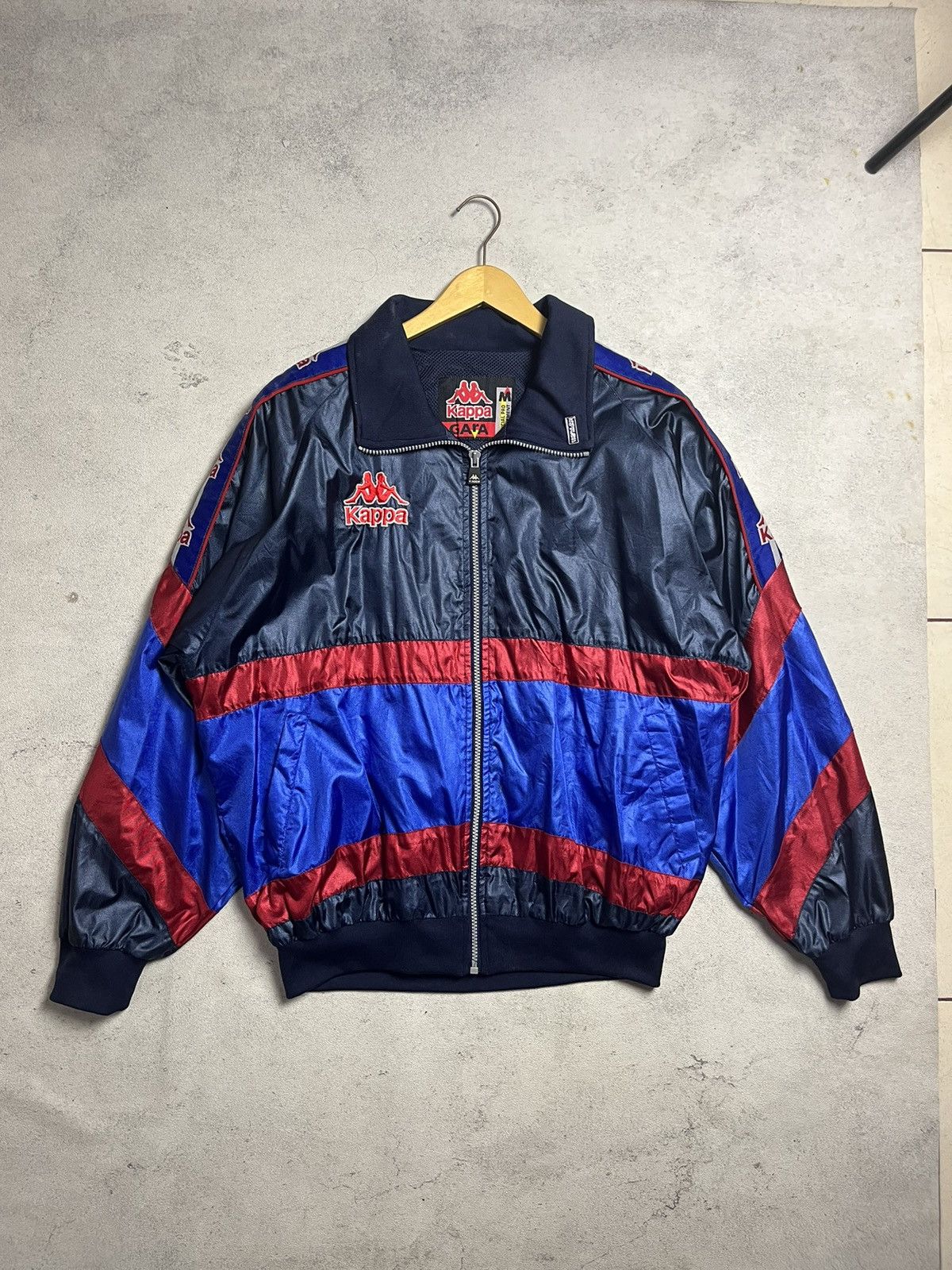 image of F C Barcelona x Kappa Vintage Kappa Fc Barcelona Football Jacket in Navy, Men's (Size XL)