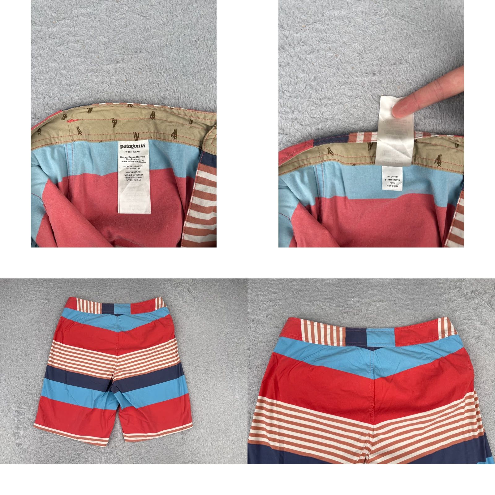 Patagonia Patagonia Board Shorts Mens 32 Red Blue Wavefarer 10" Nylon Beach Swim Trunks Pockets Drawstring Sunglasses Optional? Size US 32 / EU 48 - 9 Thumbnail