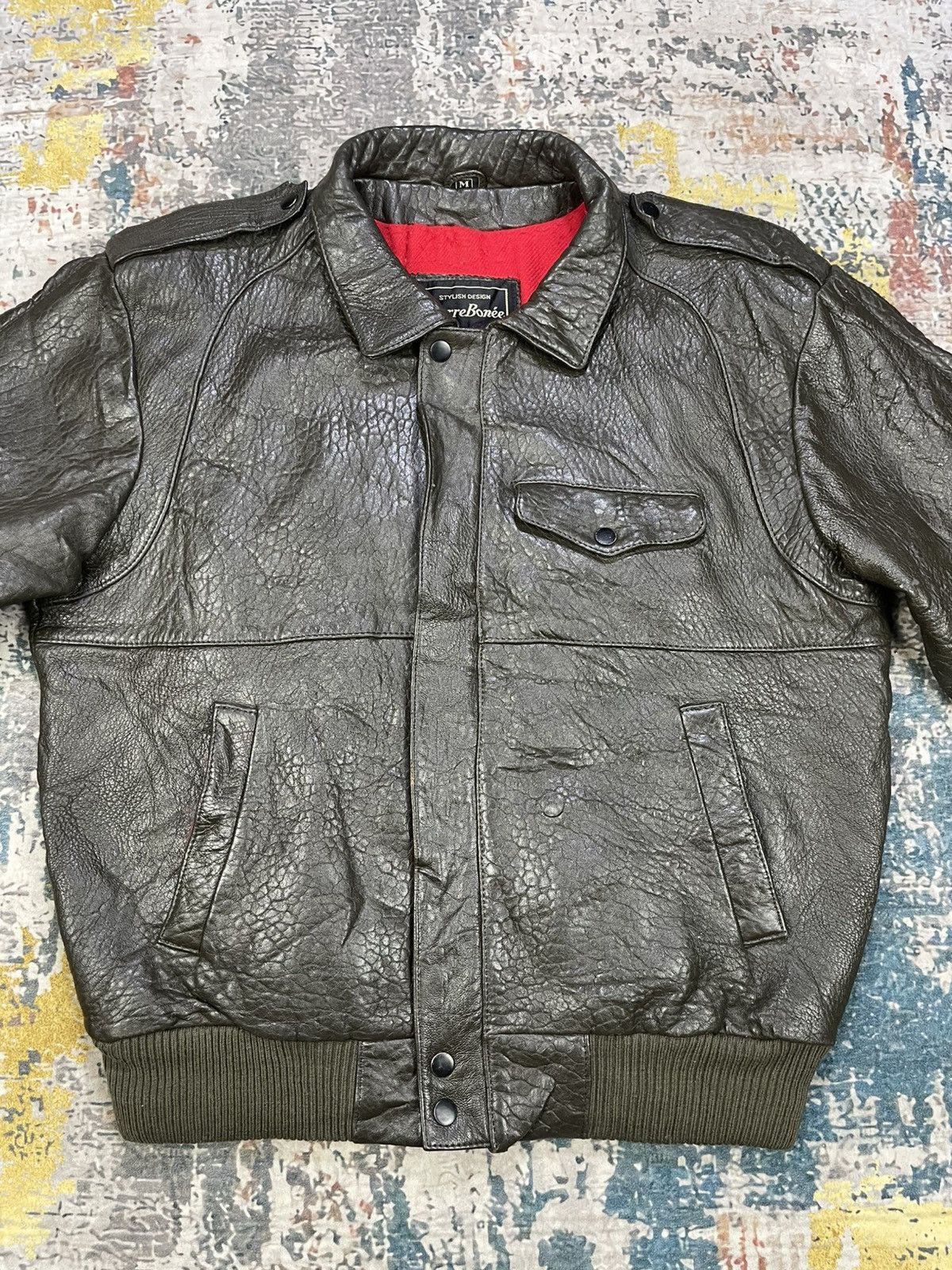 Genuine Leather Vtg Distressed Crumbled Sheepskin Leather Bombers Size US M / EU 48-50 / 2 - 6 Thumbnail