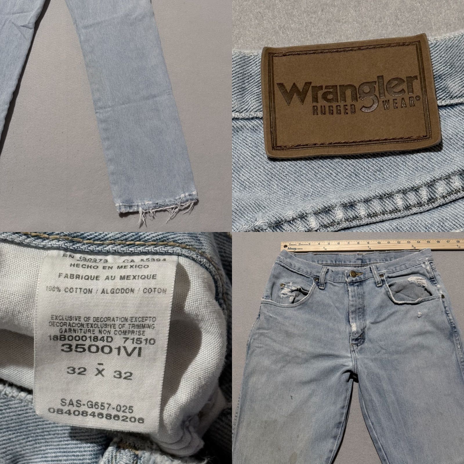 Wrangler Wrangler Jeans Men Blue Denim Distressed Relaxed Fit 32X32 Wrangler Rugged Wear Jeans Men Blue Denim Distressed Relaxed Fit 32X32 Size US 32 / EU 48 - 8 Thumbnail