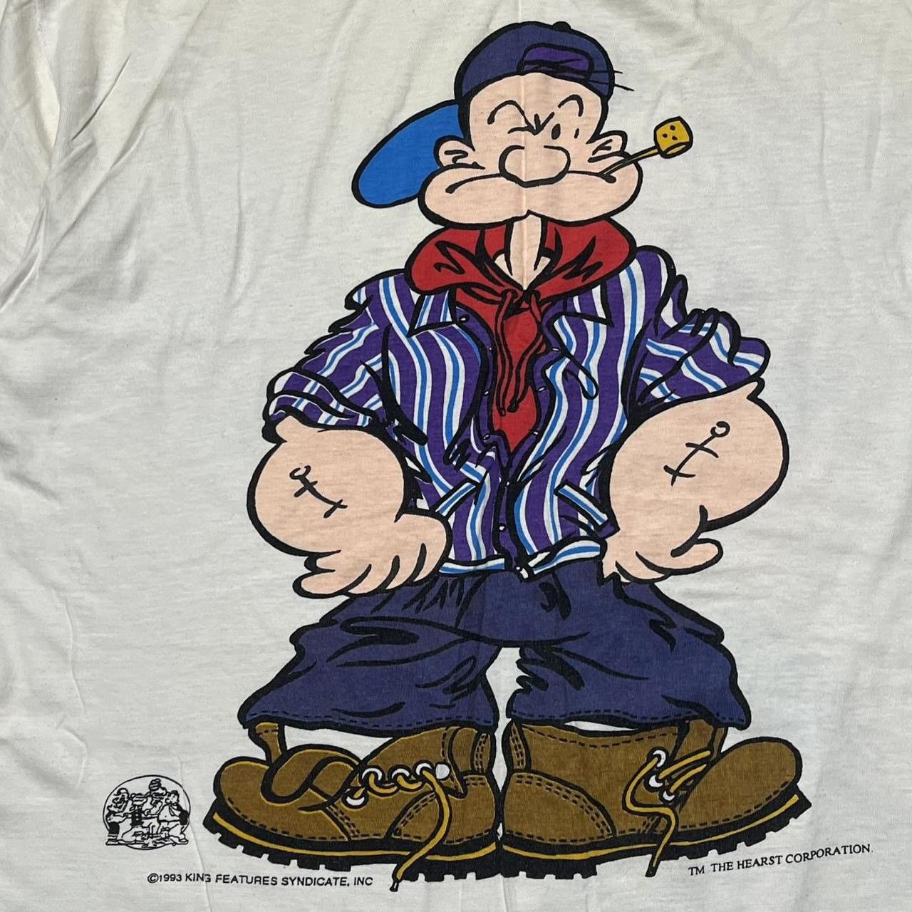 Vintage 1993 gangsta popeye single stitch tee Size US XL / EU 56 / 4 - 3 Thumbnail