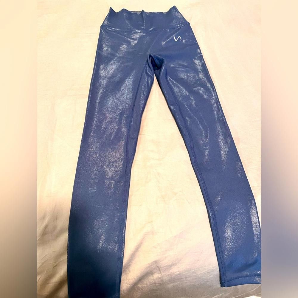 Designer TLF Apparel ARCTIC HIGH WAISTED LEGGINGS NWT Deep Navy Size 26" / US 2 / IT 38 - 2 Thumbnail