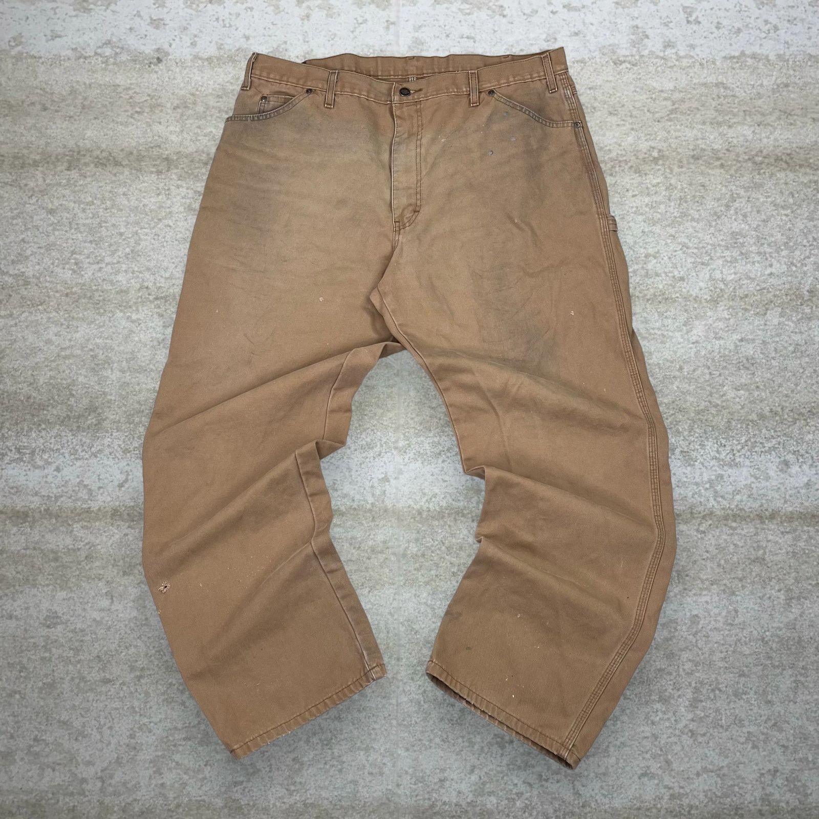 Dickies Vintage 90s Dickies Carpenter Pants 40x32 Baggy Wide Leg Tan Size US 40 / EU 56 - 2 Thumbnail