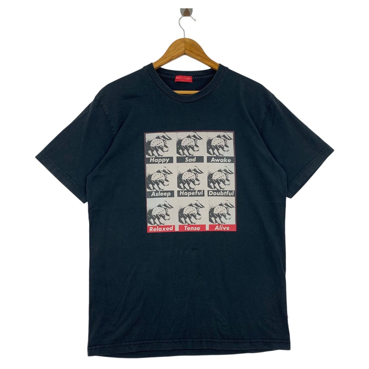 Barbara Kruger × Vintage Vintage BARBARA KRUGER happy sad awake time art printed tee Size US L / EU 52-54 / 3 - 1 Thumbnail