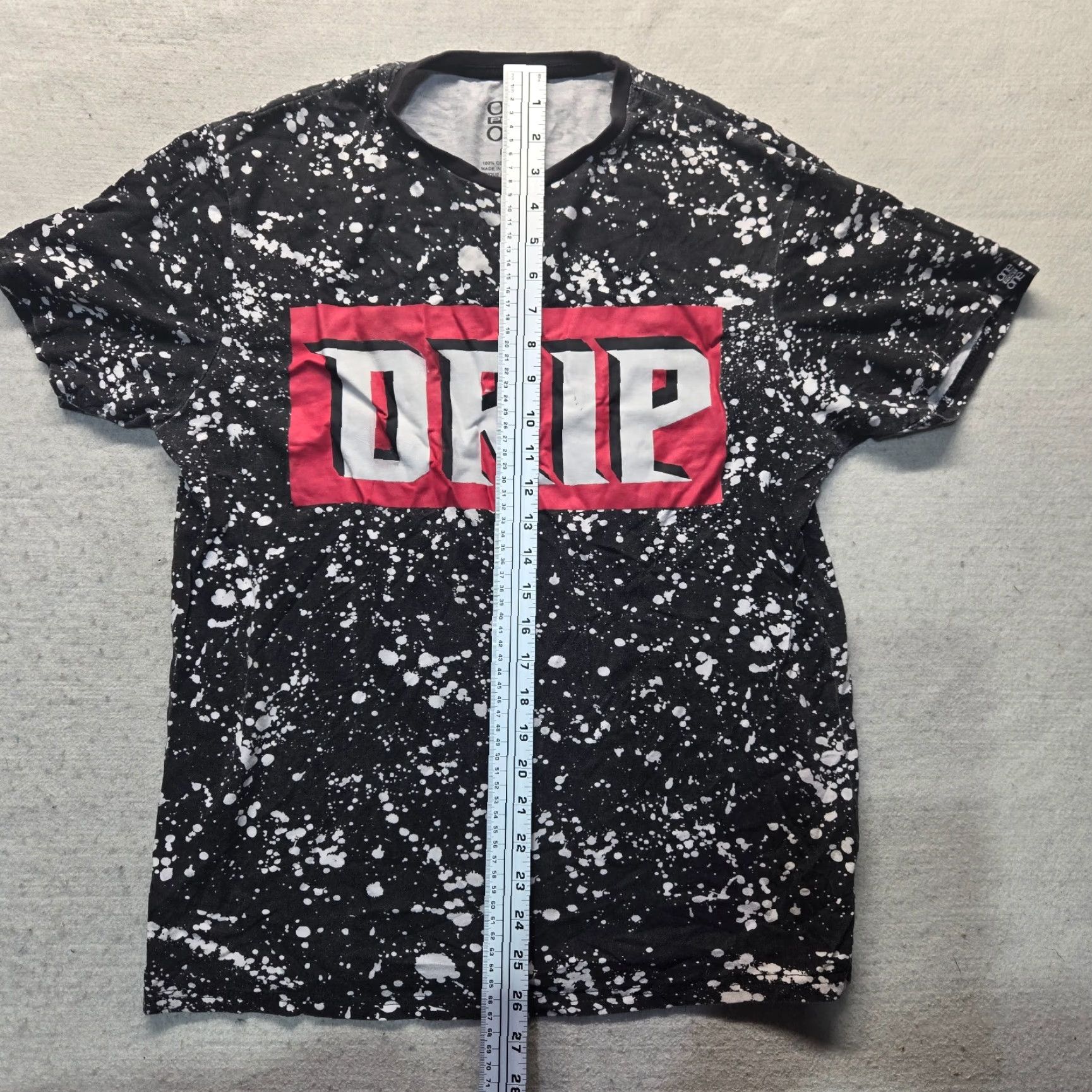Gildan Drip Graphic Black White Splatter Tee Shirt Short Sleeve Men M Medium Black Size US M / EU 48-50 / 2 - 6 Thumbnail