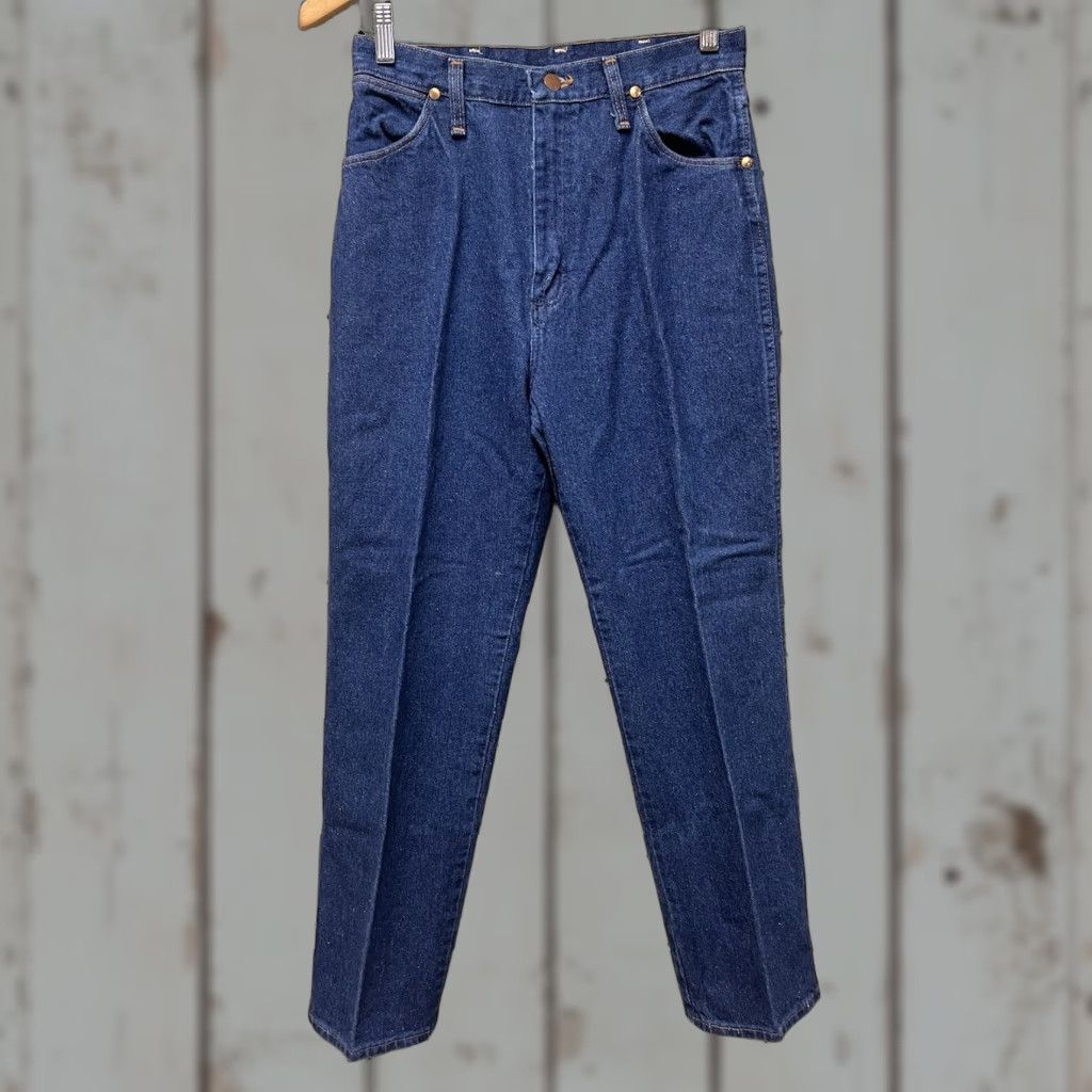 Wrangler VINTAGE Wrangler Jeans 13MWZ High Waist 12x34 Straight Leg USA Women 28W 12 Regular Denim Blue 100% Cotton Inseam 30 Size 34" / US 12 / IT 48 - 1 Thumbnail