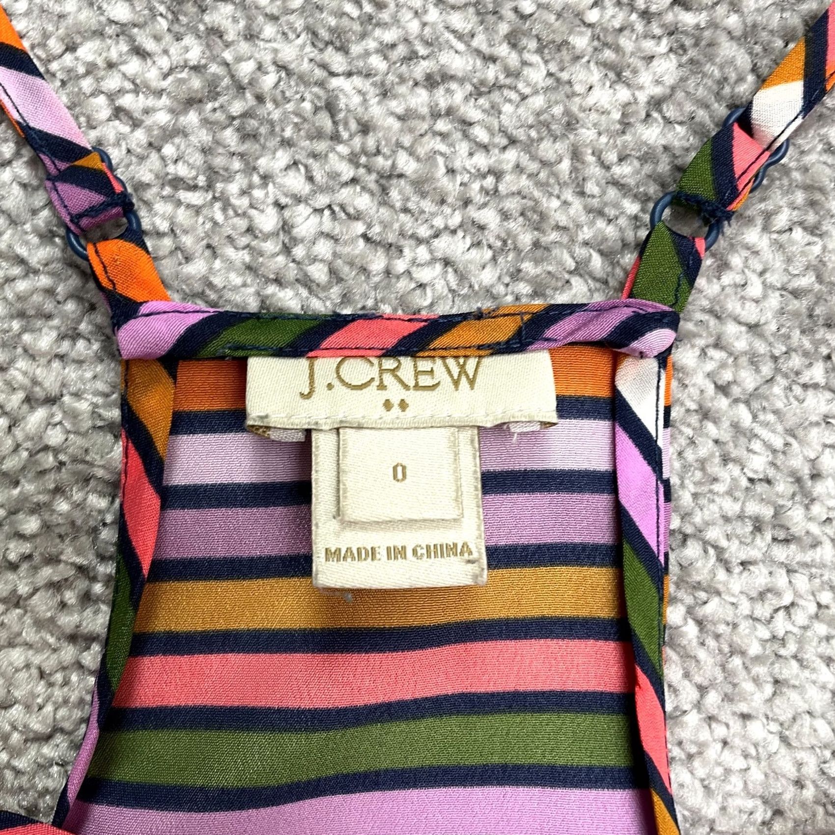 J.Crew J.Crew Tank Top Blouse Womens 0 Multicolor Striped Racerback Casual Summer Beach Shirt Sleeveless Beach, Colorful, Modern, 90s? Nope Size XS / US 0-2 / IT 36-38 - 5 Thumbnail
