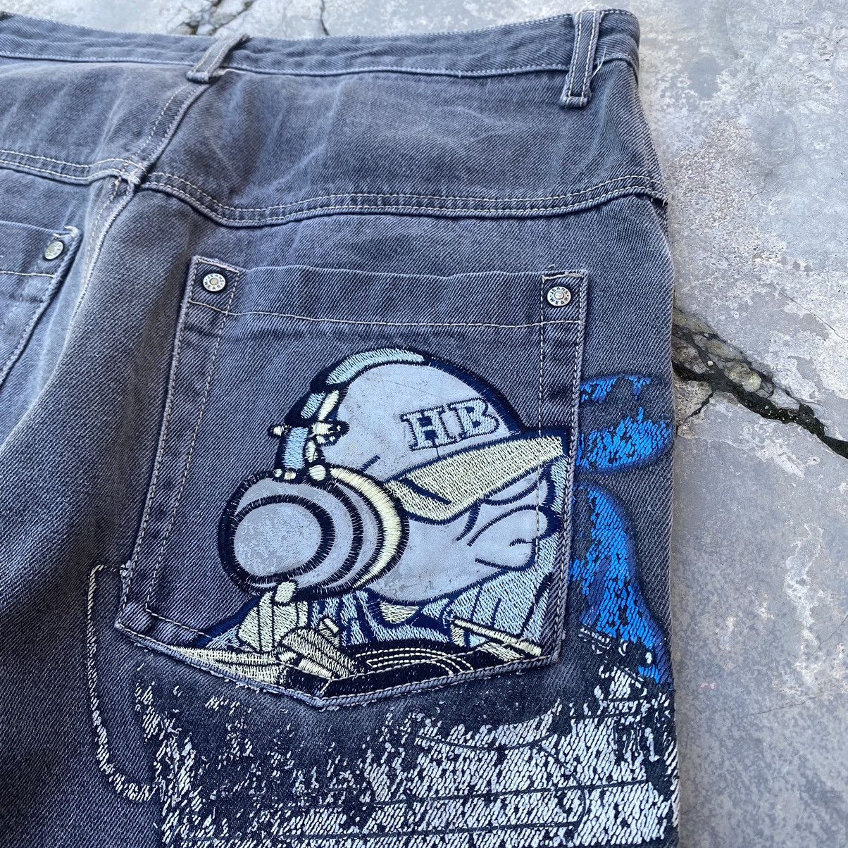 JNCO DISTRESSED PAINT SPLATTER JEANS Size US 30 / EU 46 - 5 Thumbnail