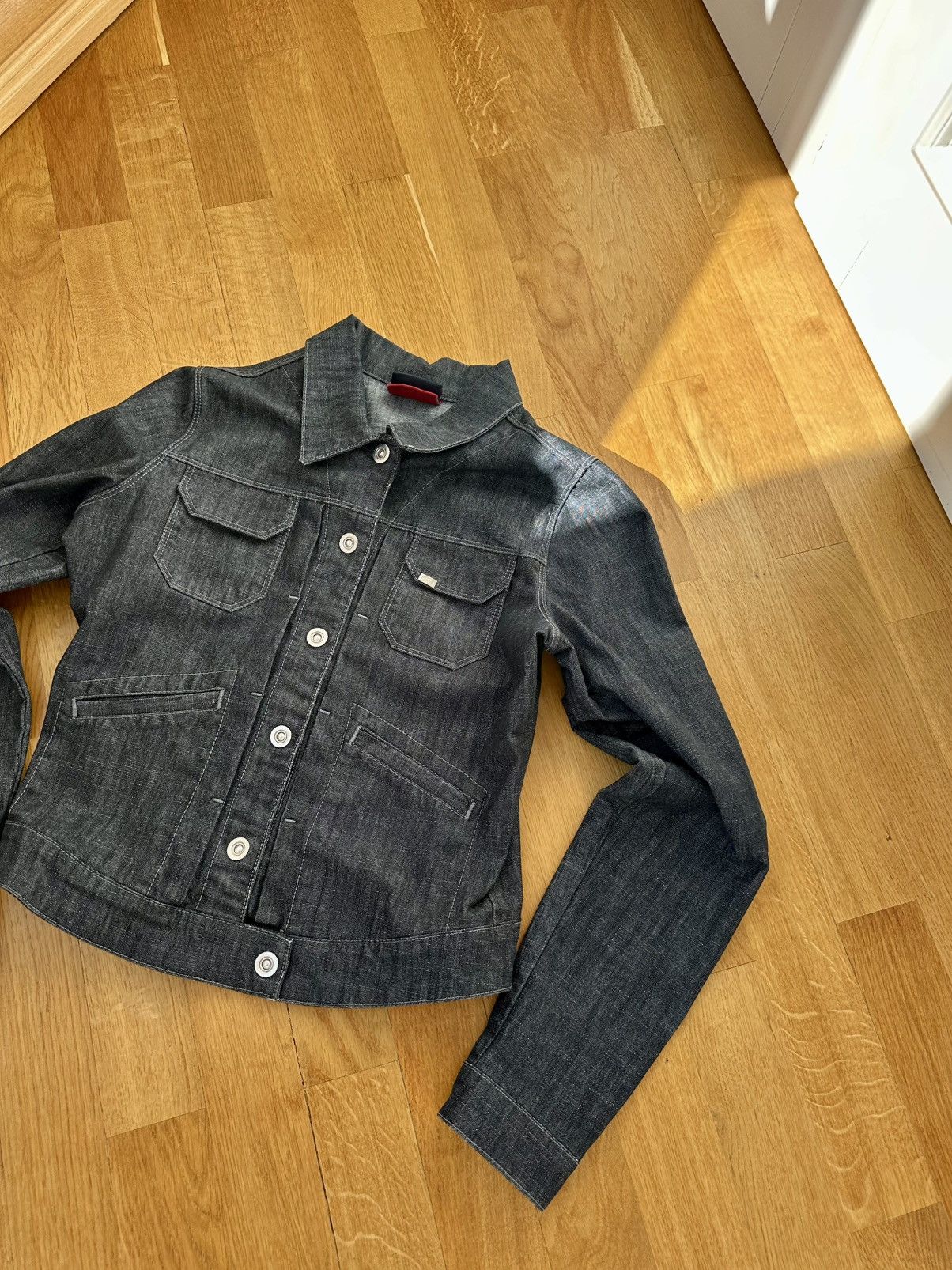 Vintage Motor jeans Denim Jacket Y2K Black Fit Size S / US 4 / IT 40 - 3 Thumbnail