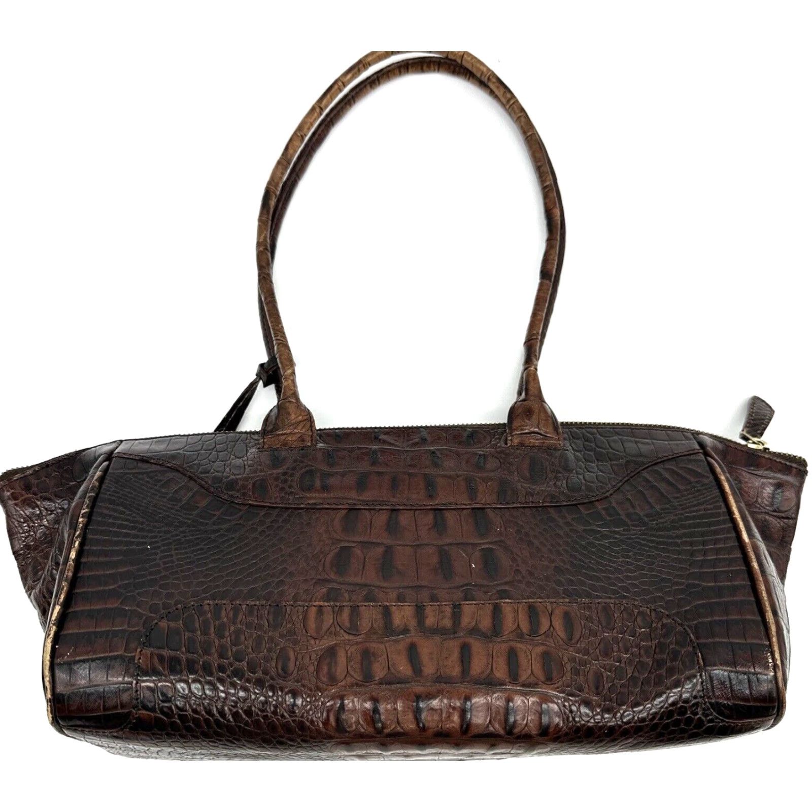 BRAHMIN BRAHMIN Handbag Doctors Bag Alligator Crocodile Print Italian Leather Vintage Crocodile Tote Women Bags Mens? No. Size ONE SIZE - 3 Thumbnail
