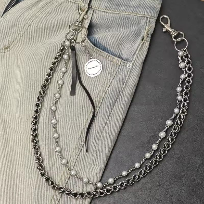 Japanese Brand × Jewelry 2 layer Natural Echo Black Pearl WalletChain 🖤 Size ONE SIZE - 4 Thumbnail