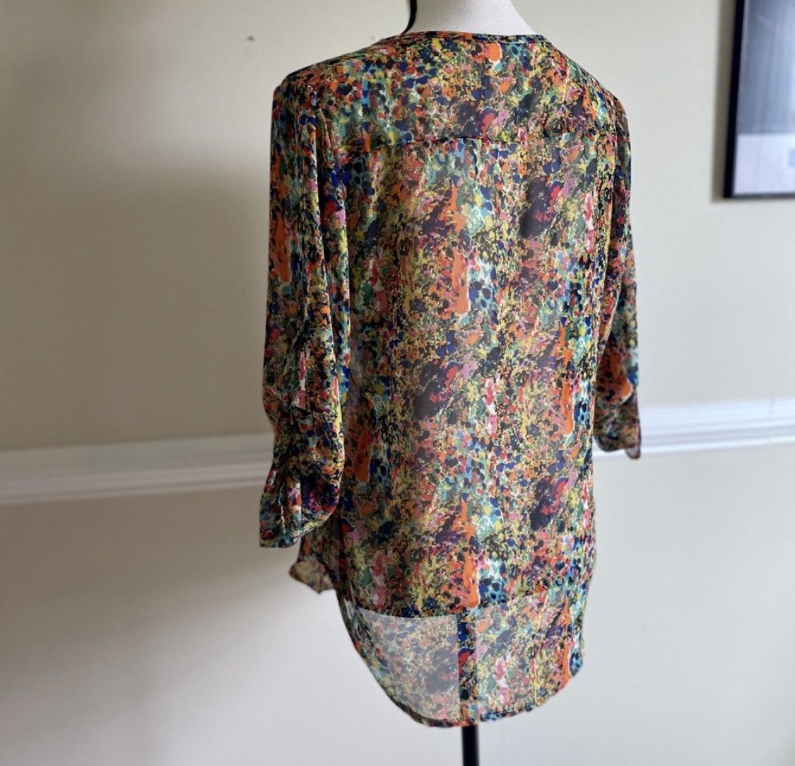 Other MULTI COLOR PAINT SPLATTER SEMI SHEER BLOUSE Size S Size S / US 4 / IT 40 - 8 Thumbnail