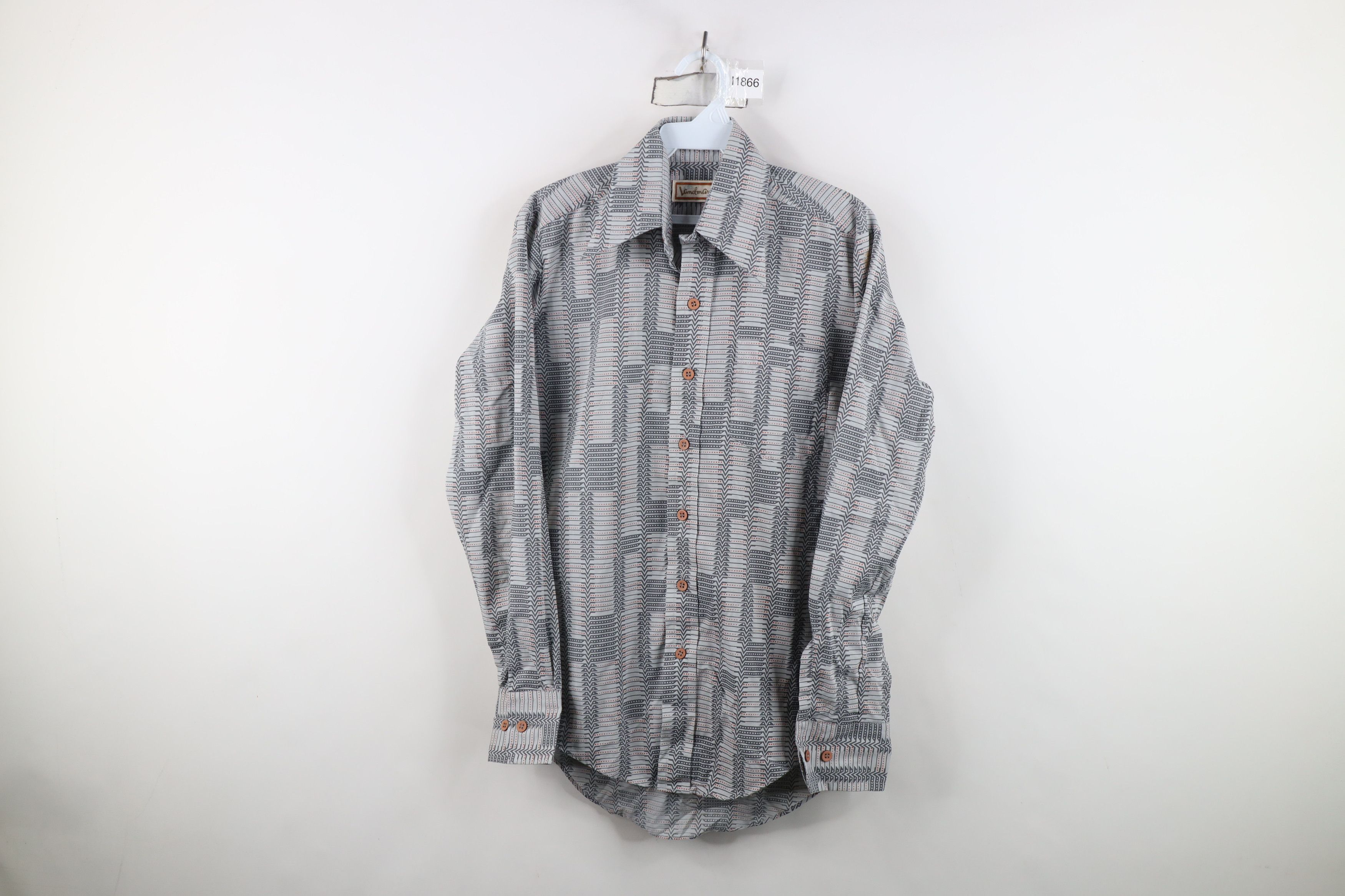 Vintage Vintage 70s Streetwear Geometric Disco Collared Button Shirt Size US M / EU 48-50 / 2 - 1 Thumbnail