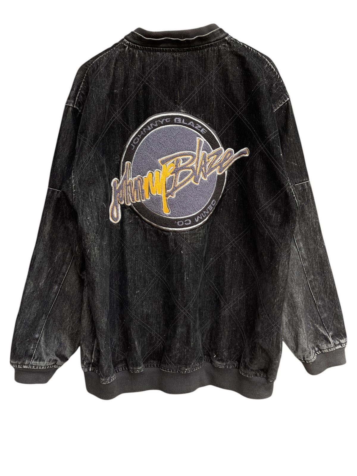 Pelle Pelle Johnny Blaze Denim Jacket Black Washed Vintage Faded Style Size US L / EU 52-54 / 3 - 1 Thumbnail