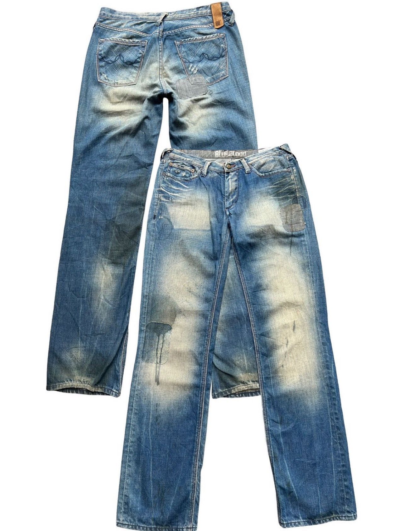 Japanese Brand Blue Blood Japan Denim Jeans Patch Work Rusty Jeans 29x32 Size 29" - 1 Thumbnail
