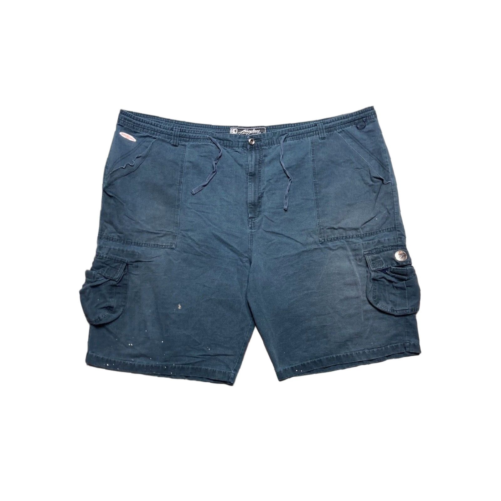 Karl Kani VINTAGE Karl Kani Cargo Jeans Shorts Jorts Men 60 Blue 60 Inseam 13” Outseam 28.5” Wide Leg 17.5” 60” Waist Drawstrings 60s 2000s 90s Size US 44 / EU 60 - 1 Thumbnail