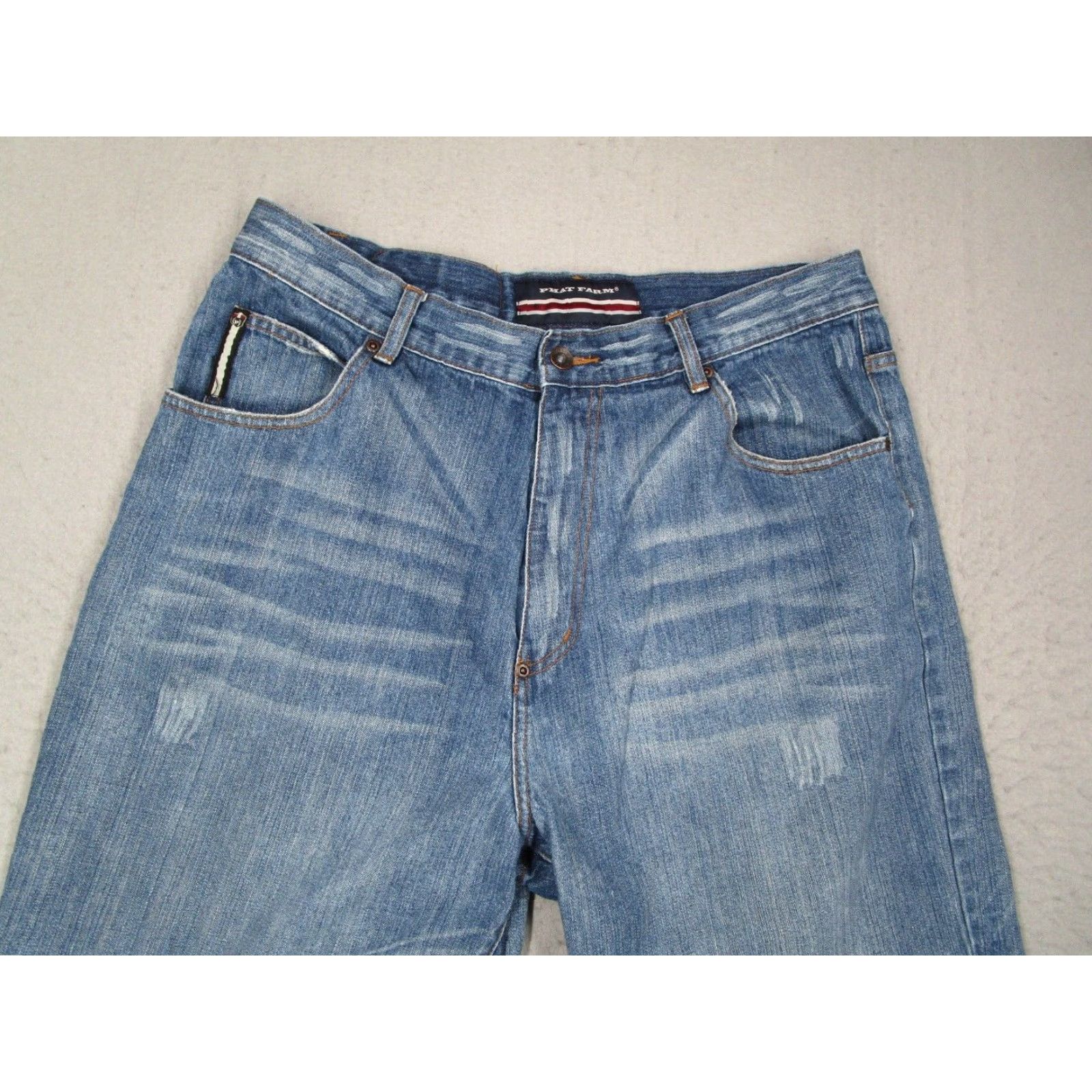 Phat Farm VINTAGE Phat Farm Jeans Mens 36 Blue High Rise Baggy 90s Y2K Denim Straight 5-Pocket Mens Blue 90s Phat Farm Jeans Size US 36 / EU 52 - 2 Thumbnail