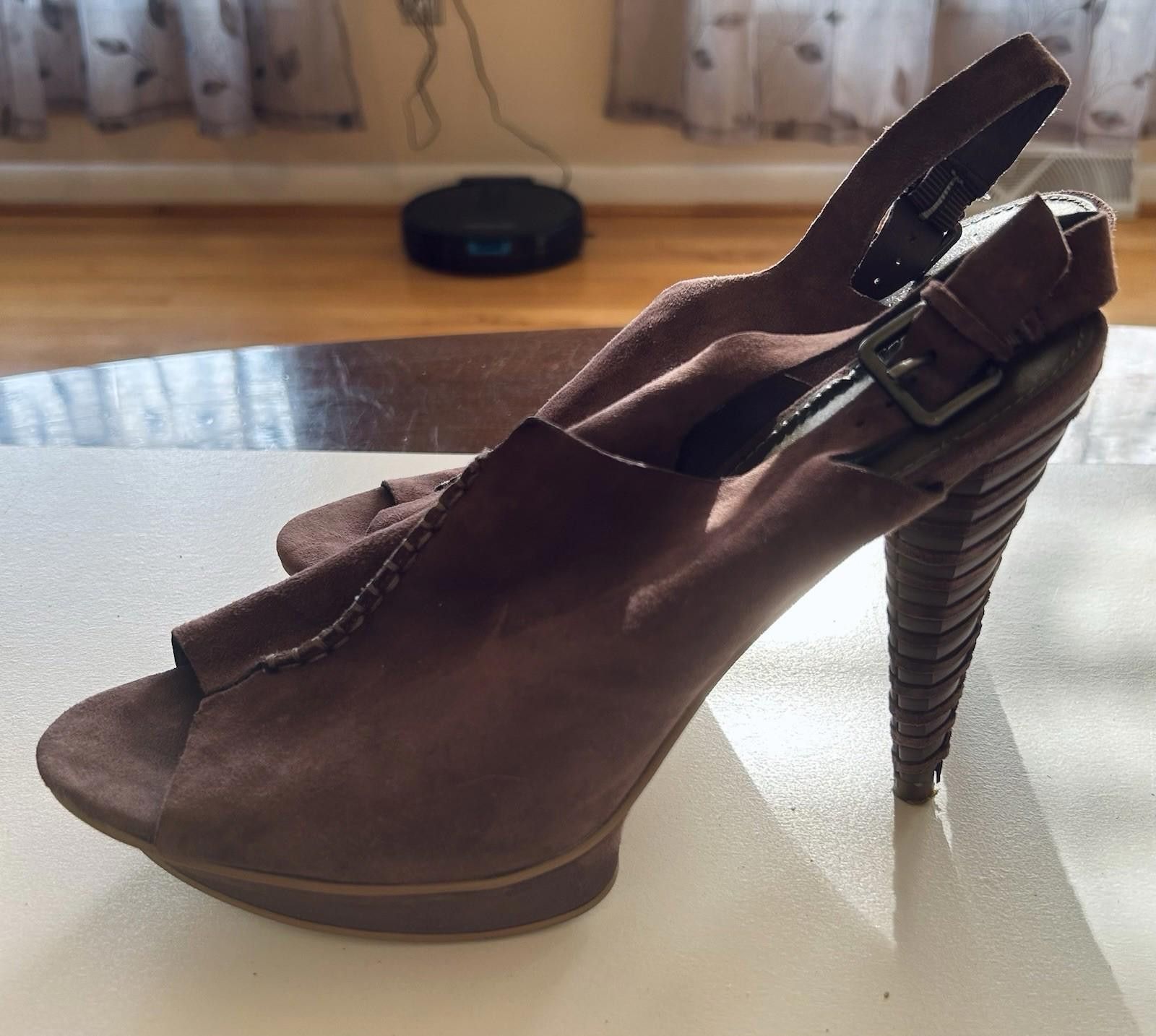 Other B Makowsky Isla Plum Suede Leather Slingback Cone Heel Sz8.5 Size US 8.5 / IT 38.5 - 2 Thumbnail