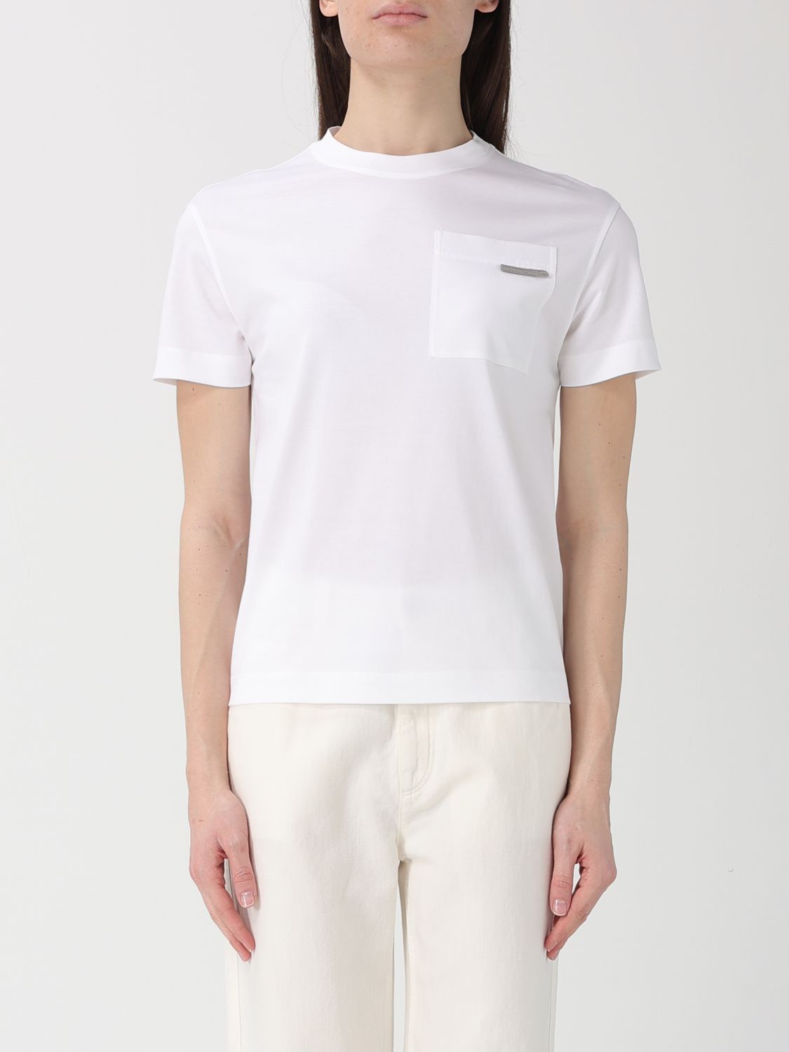 Brunello Cucinelli Brunello Cucinelli T-Shirt Woman White Size XL / US 12-14 / IT 48-50 - 1 Thumbnail