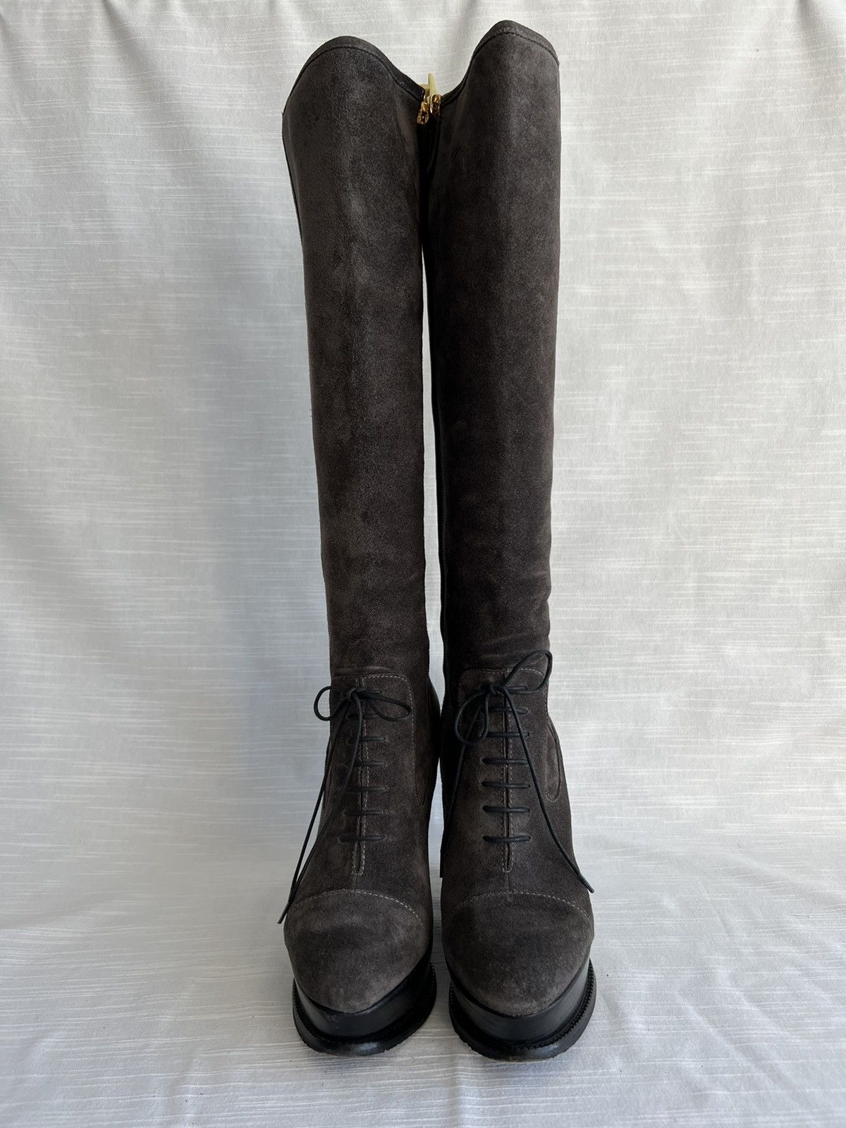 Moschino Moschino Knee-High Boots Suede Size US 7 1/2 EU 38 Size US 7.5 / IT 37.5 - 2 Thumbnail
