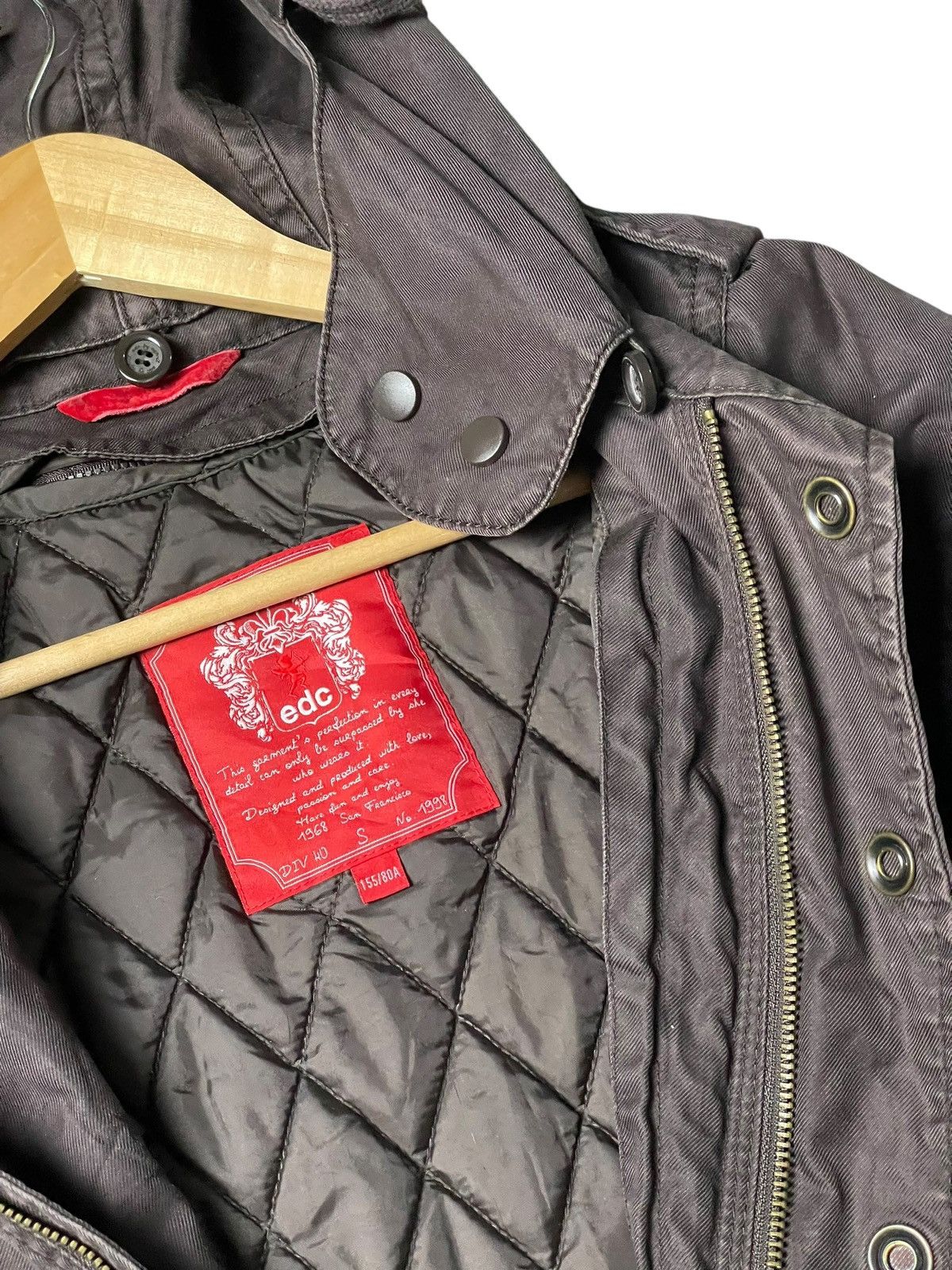 Japanese Brand × Vintage Vintage EDC Quilted Puffer Hooded Jacket (95) Size US XXS / EU 40 - 8 Thumbnail