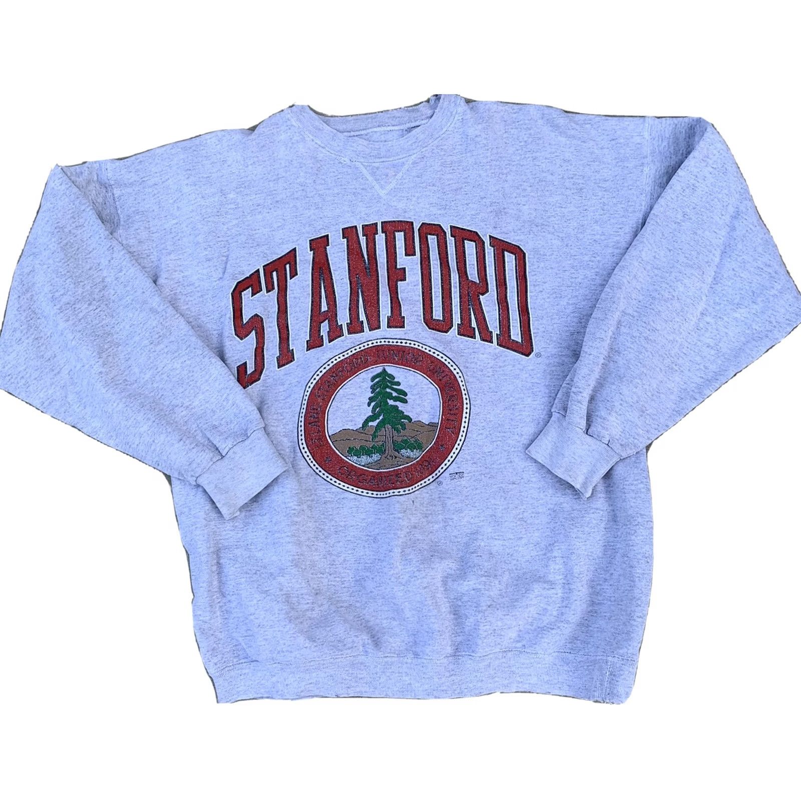 Vintage VINTAGE Stanford Sweatshirt XL Very Worn Distressed Graphic Pullover Crew Neck Unisex Adults Logo 90s 80s College University Stanford California Size US XL / EU 56 / 4 - 3 Thumbnail