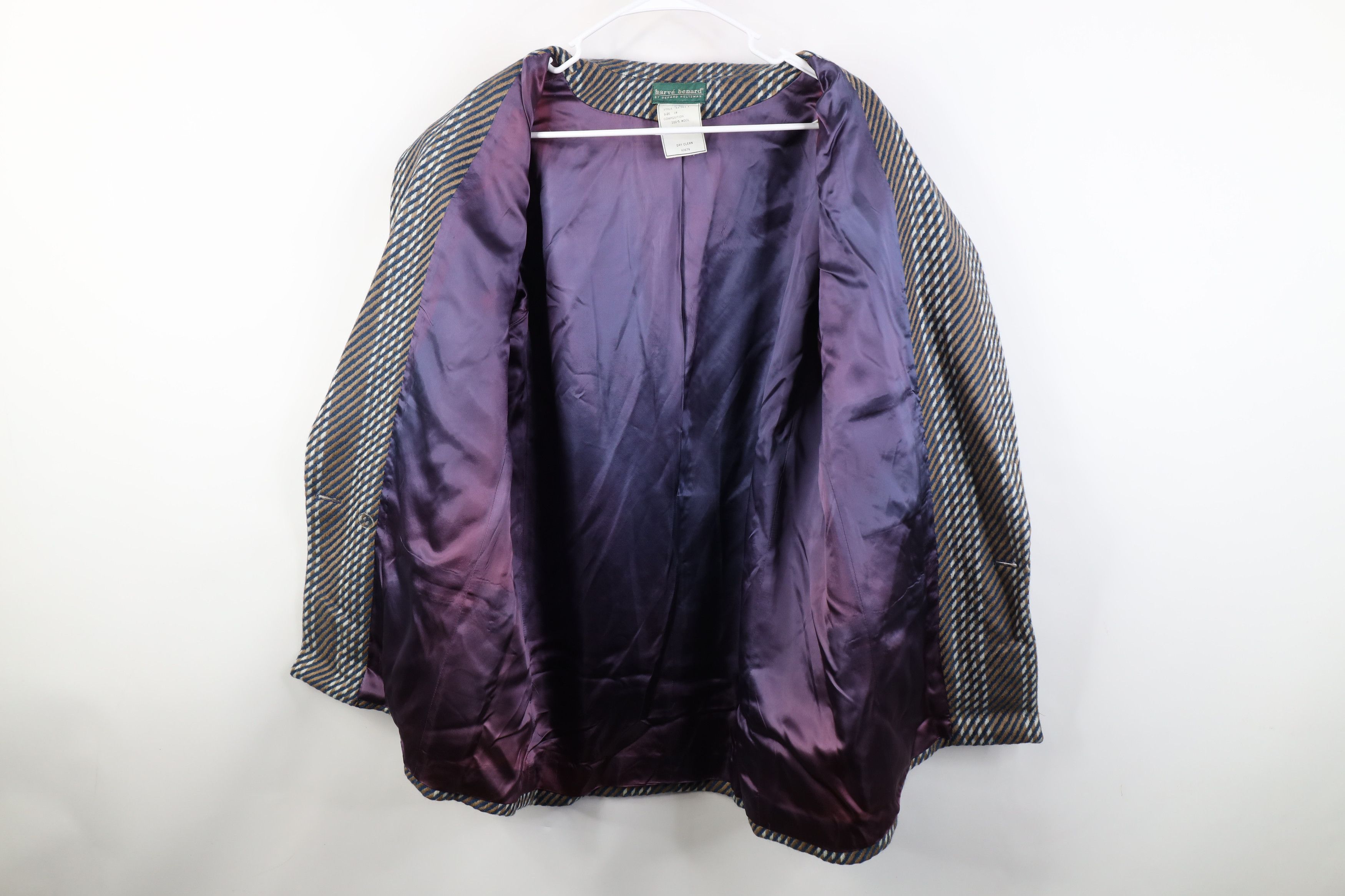 Vintage Vintage 90s Streetwear Striped Wool Suit Coat Blazer Jacket Size XXL / US 16-18 / IT 52-54 - 10 Thumbnail