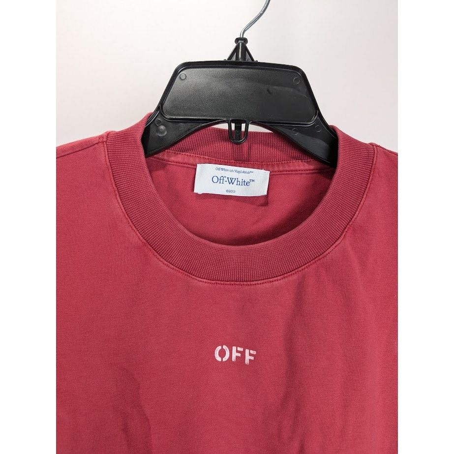 Off-White o1rshd1 Matthew Over S/S Tee in Rio Red Grey Size US S / EU 44-46 / 1 - 4 Thumbnail