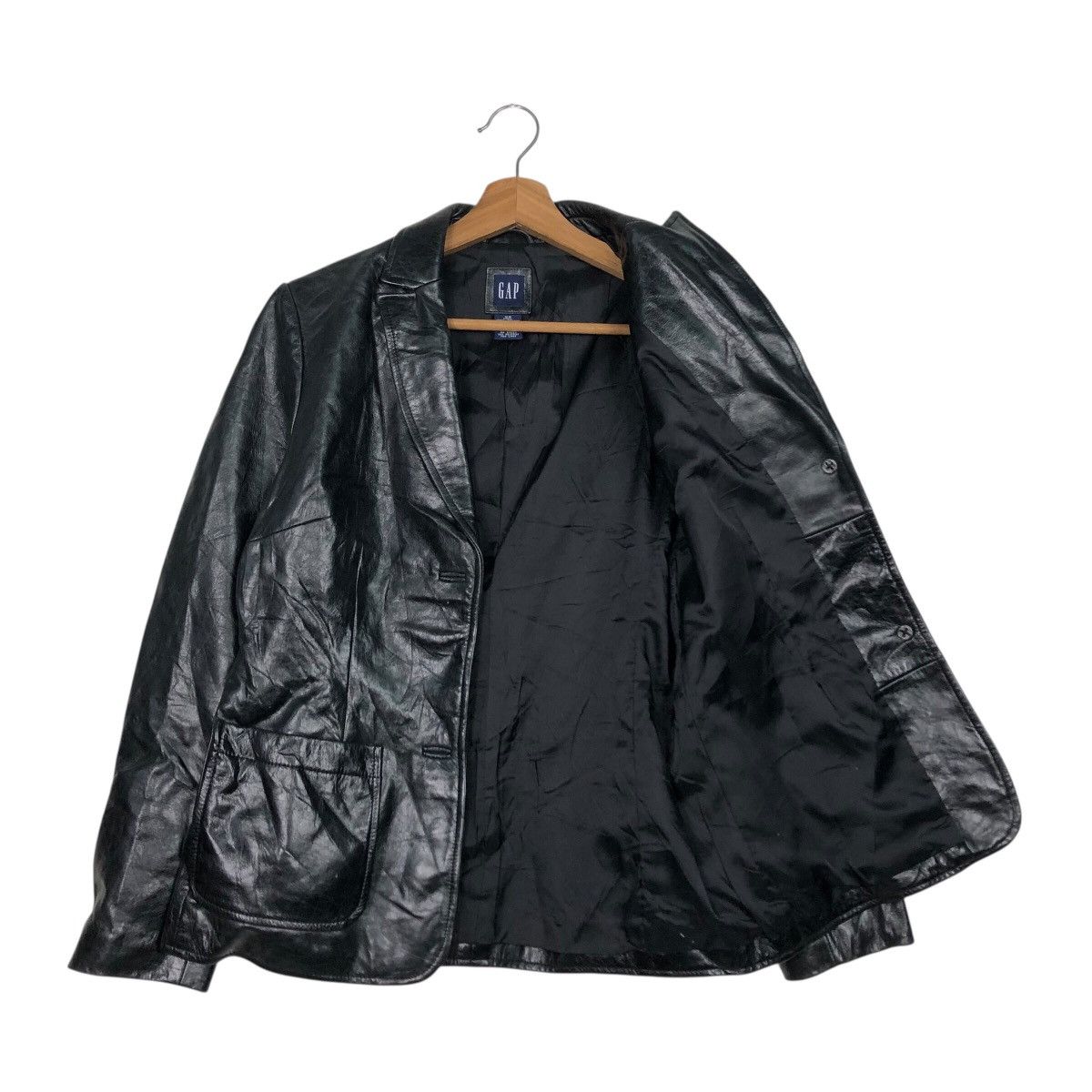 Japanese Brand 📌Rich Black Vintage Biker Leather Jacket Gap Issey Miyake Size US XS / EU 42 / 0 - 12 Thumbnail