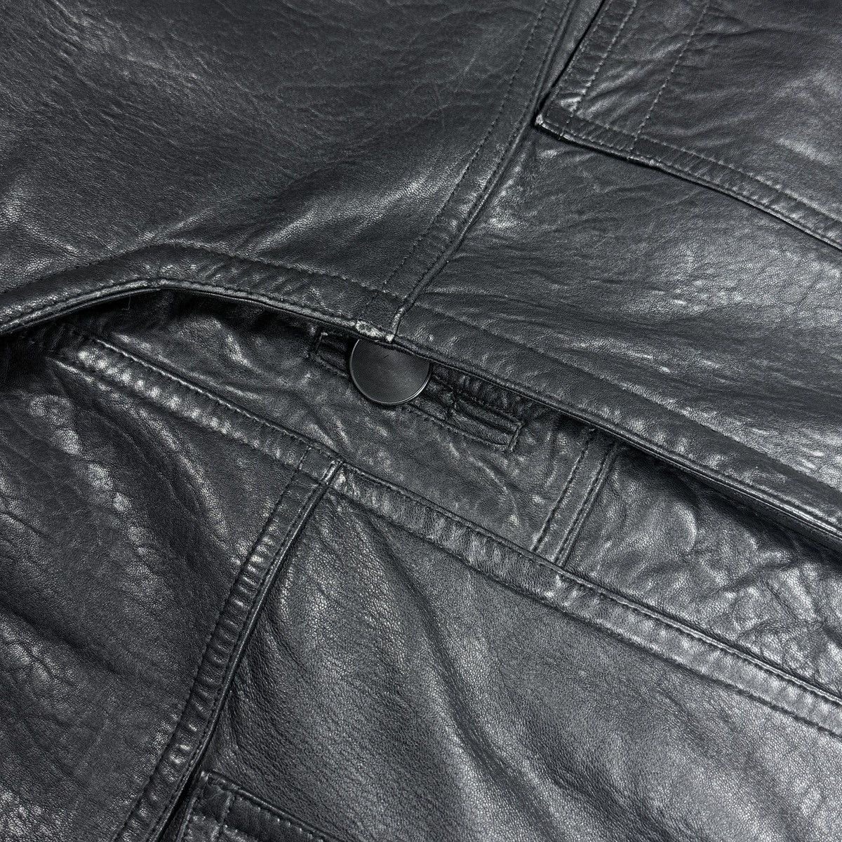 Marithe + Francois Girbaud Marithé & François Girbaud - 80’s Funnel-Neck Leather Coat Size US M / EU 48-50 / 2 - 3 Thumbnail