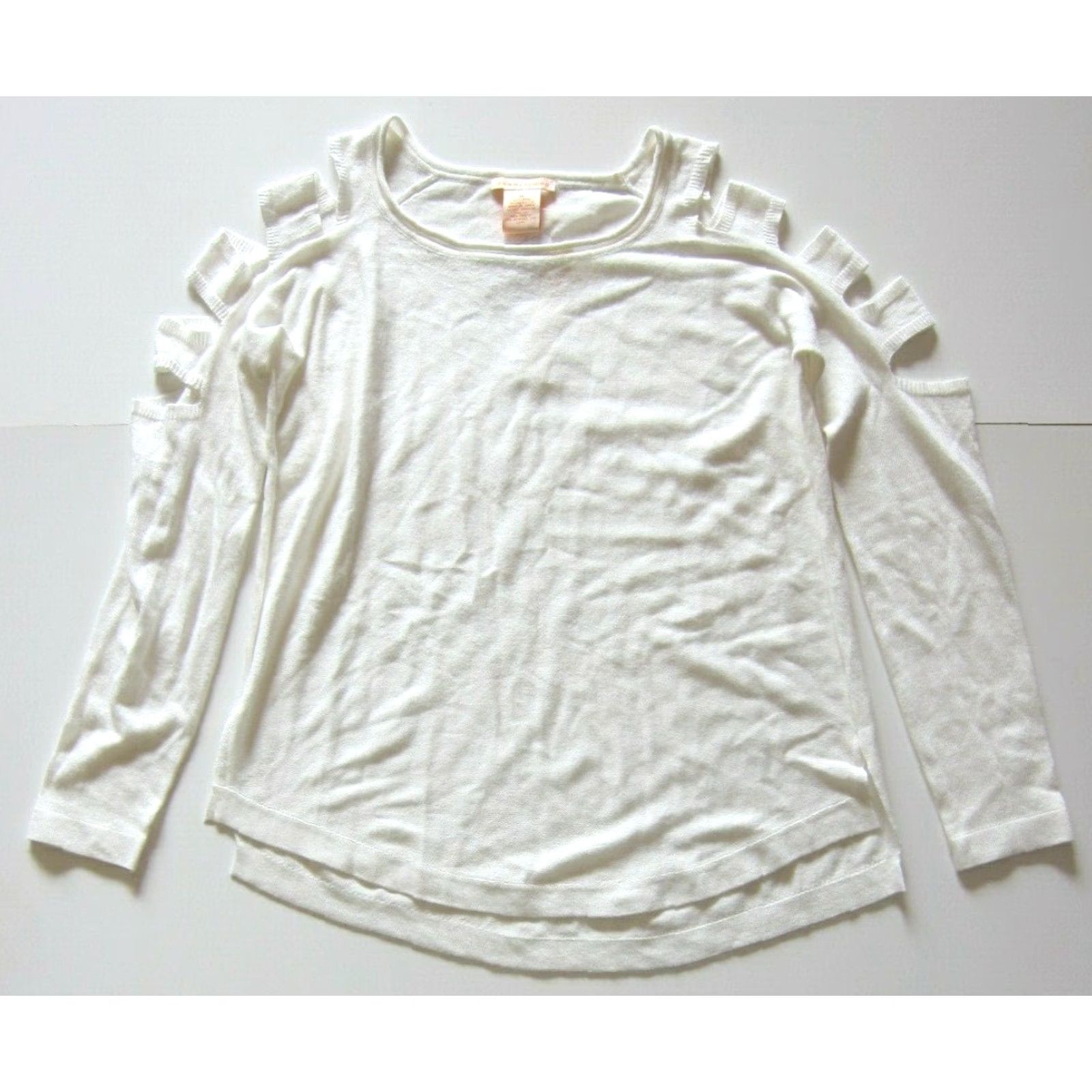 Nordstrom NWT Sweet Romeo Nordstrom White Open Shoulder Long Sleeve Sweater Women Medium Size M / US 6-8 / IT 42-44 - 7 Thumbnail