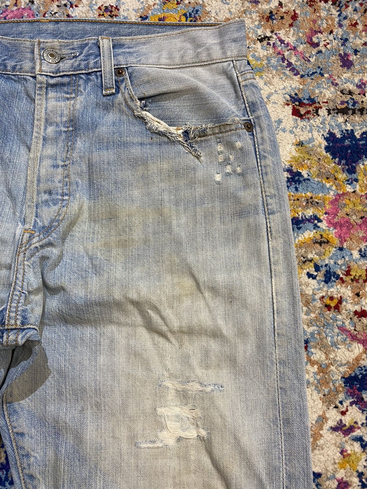 Levi's × Vintage Distressed Washed Blue Rindem Japan 501 Levis 30x32 Size US 32 / EU 48 - 12 Thumbnail