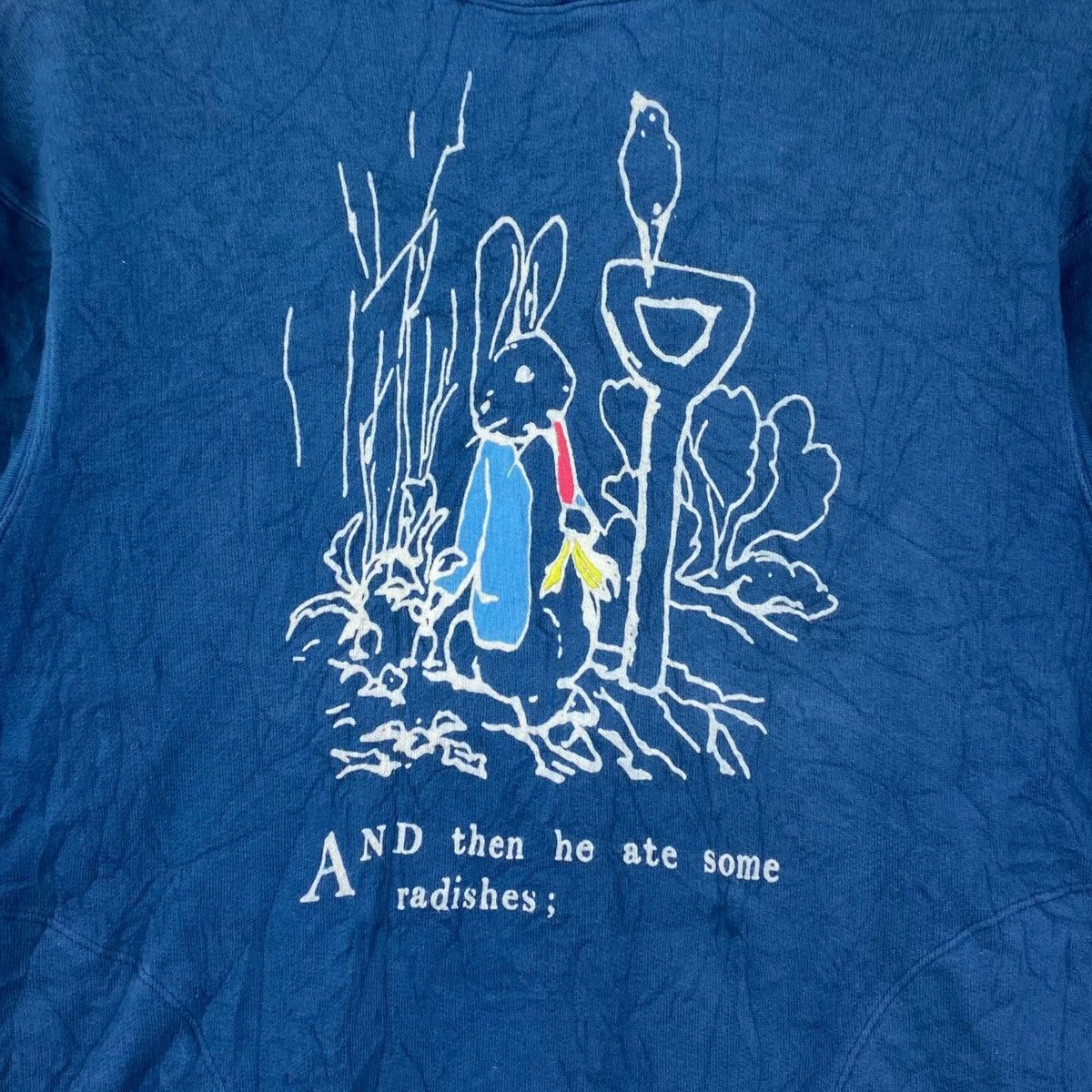 Uniqlo × Vintage UT UNIQLO x PETER RABBIT Character Print Blue Hooded Sweater Size US M / EU 48-50 / 2 - 3 Thumbnail