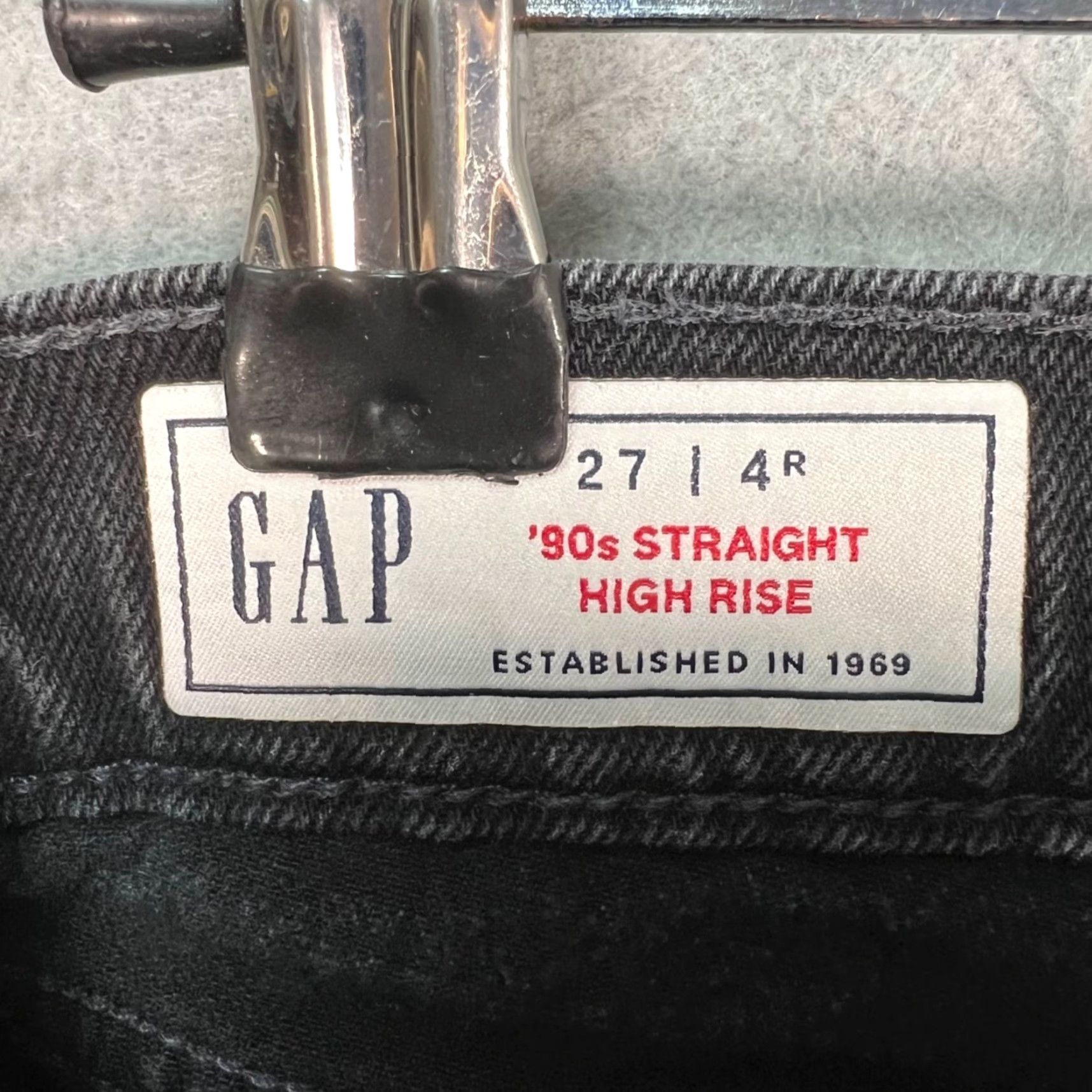 Gap Gap Womens 27 4R 90s Straight High Rise Jeans Black Cotton Blend Denim Size 27" / US 4 / IT 40 - 3 Thumbnail