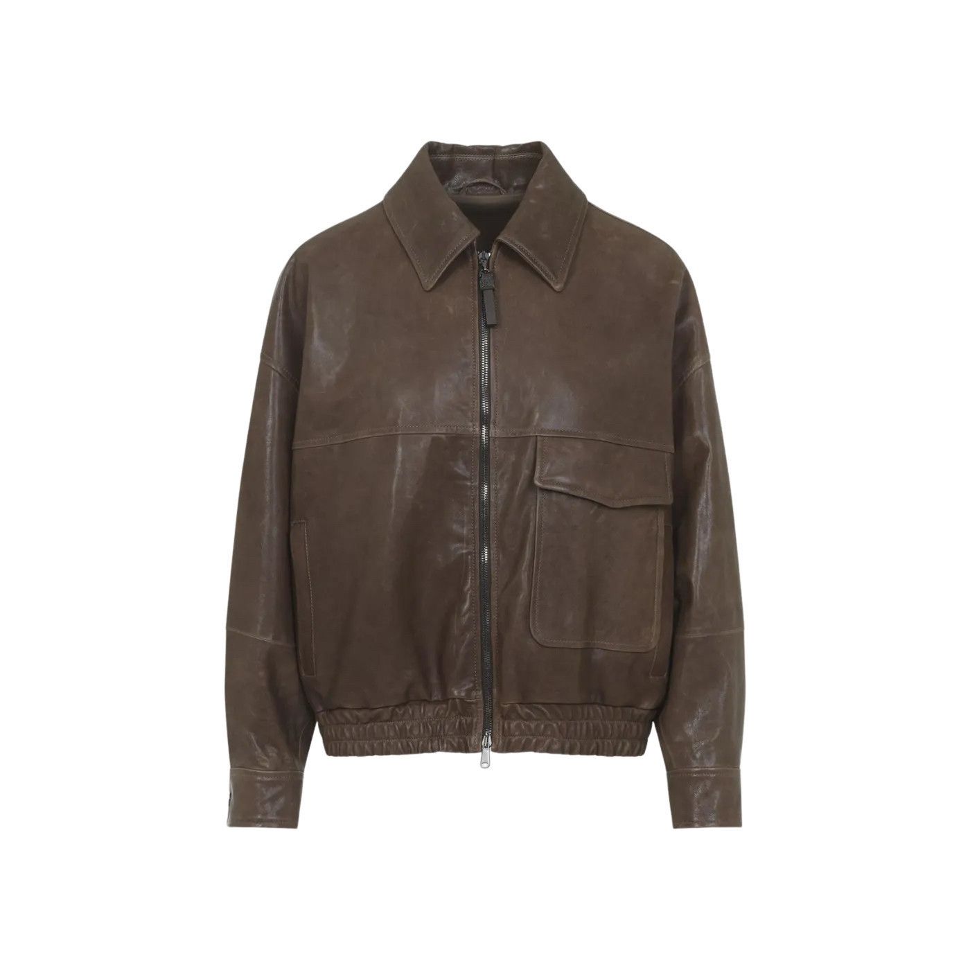BRUNELLO CUCINELLI Summer Torba Leather Jacket New & Authent