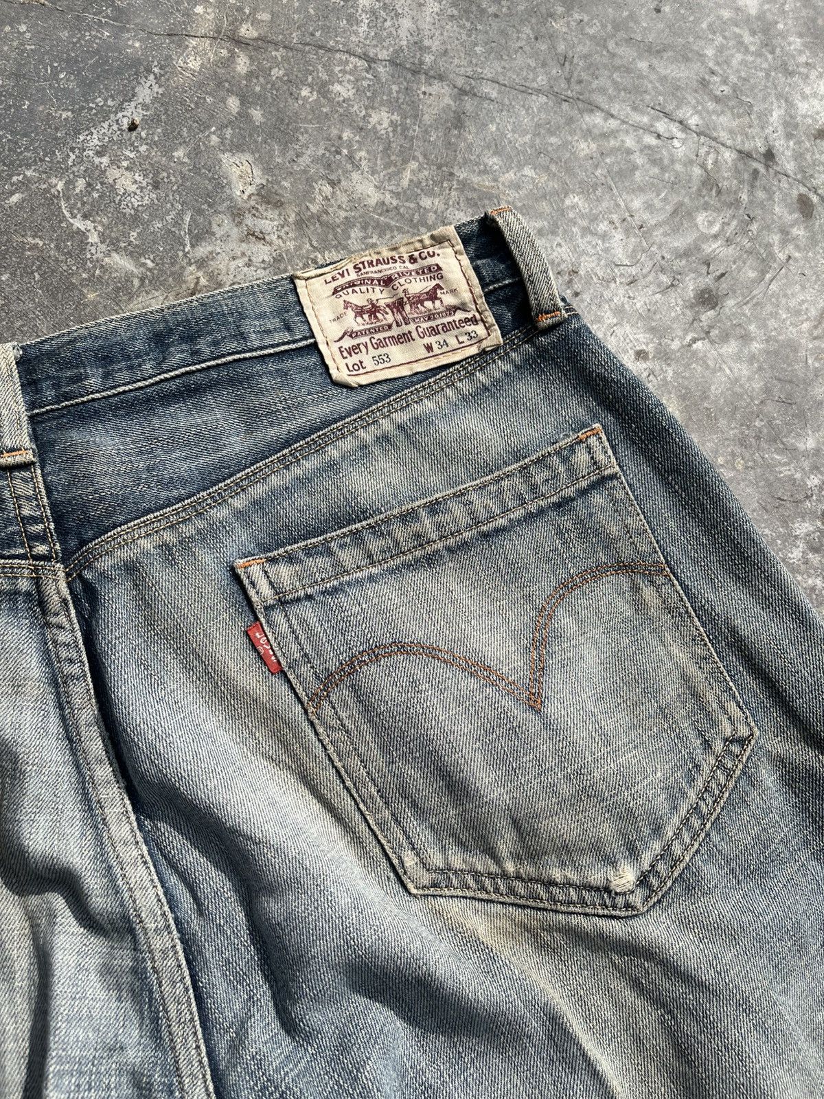 Hysteric Glamour × Levi's × Vintage Baggy 553 Selvadge Levis Blue Washed Denim Size US 34 / EU 50 - 5 Thumbnail
