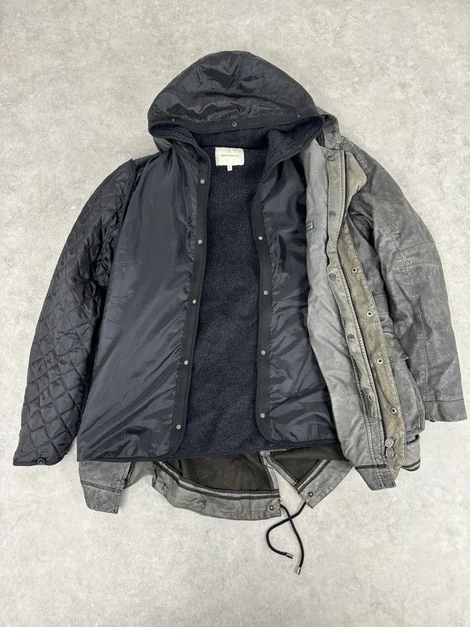 Pierre Balmain AW2012 Pierre Balmain Grey Eroded Avant-Garde Brut Long Parka Jacket Size US M / EU 48-50 / 2 - 9 Thumbnail