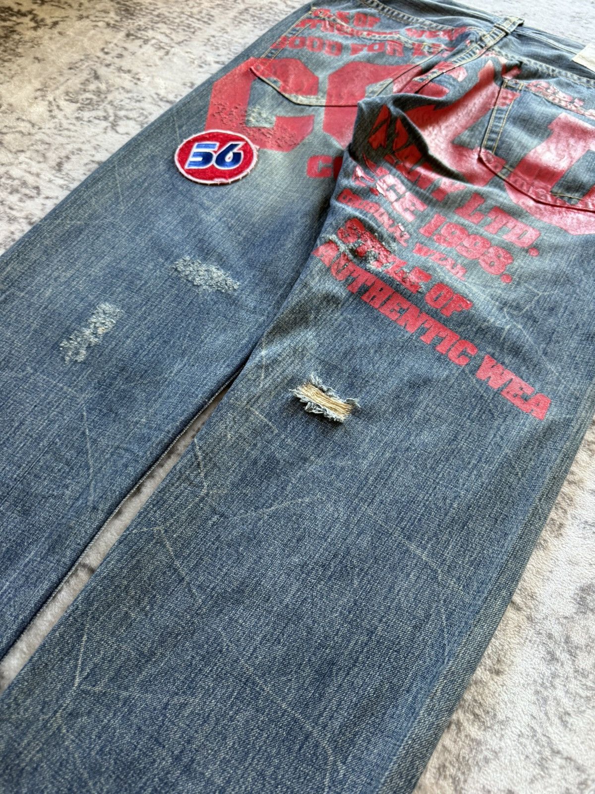 Japanese Brand Co&Lu Japan Daicock Evisu Style Redline Baggy Loose Jeans Size US 32 / EU 48 - 9 Thumbnail
