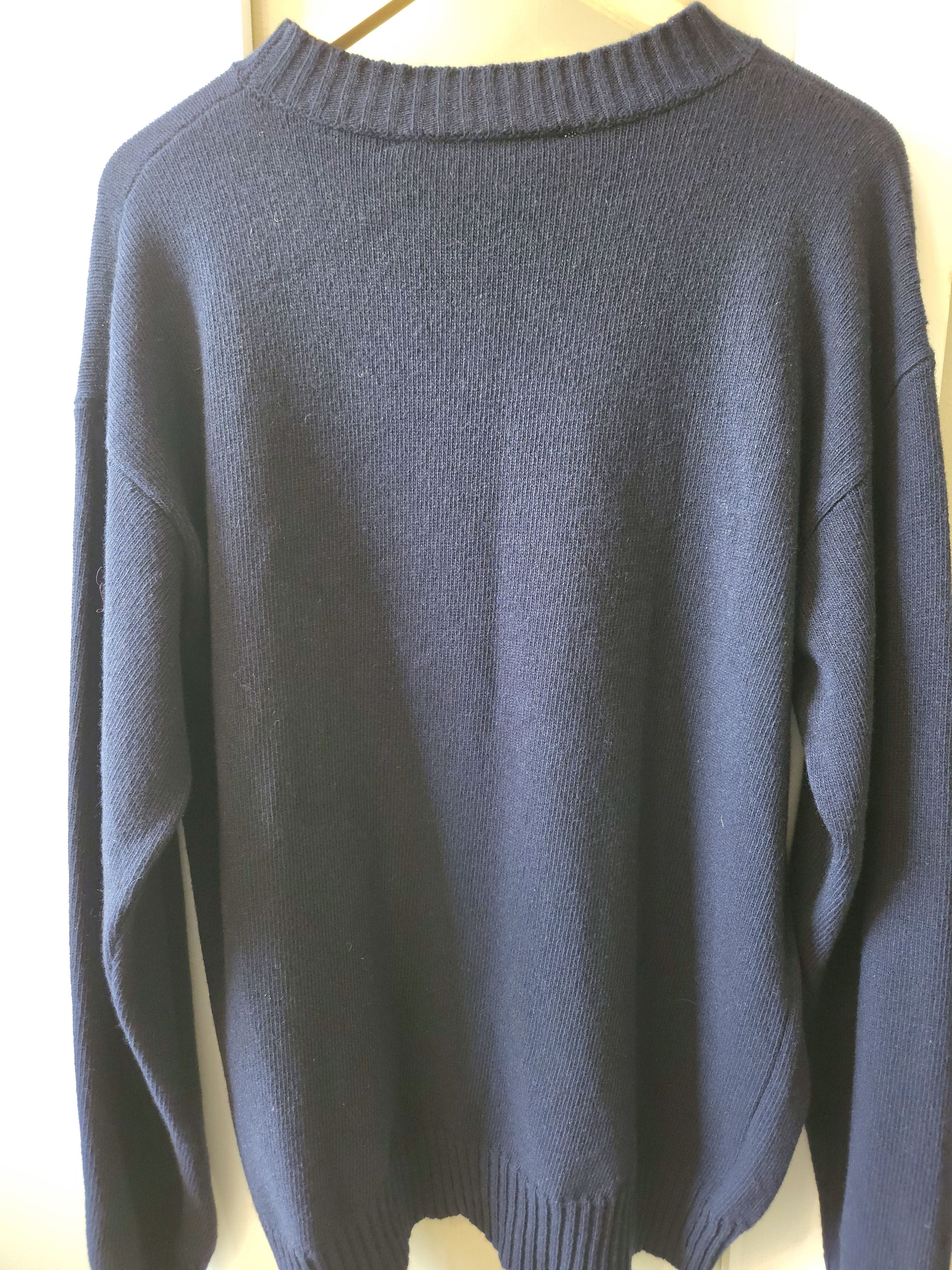 Marni Marni Men's Navy Logo Wool Cashmere Blend Sweater Size 52 Size US XL / EU 56 / 4 - 9 Thumbnail