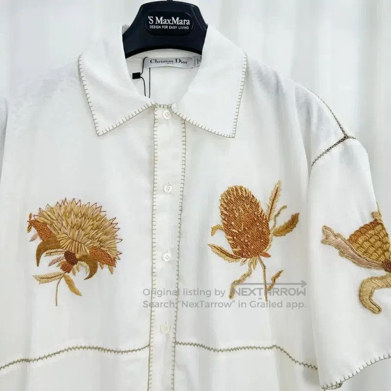 Dior Dior Embroidered White Cotton Summer Shirt . Size S / US 4 / IT 40 - 3 Thumbnail